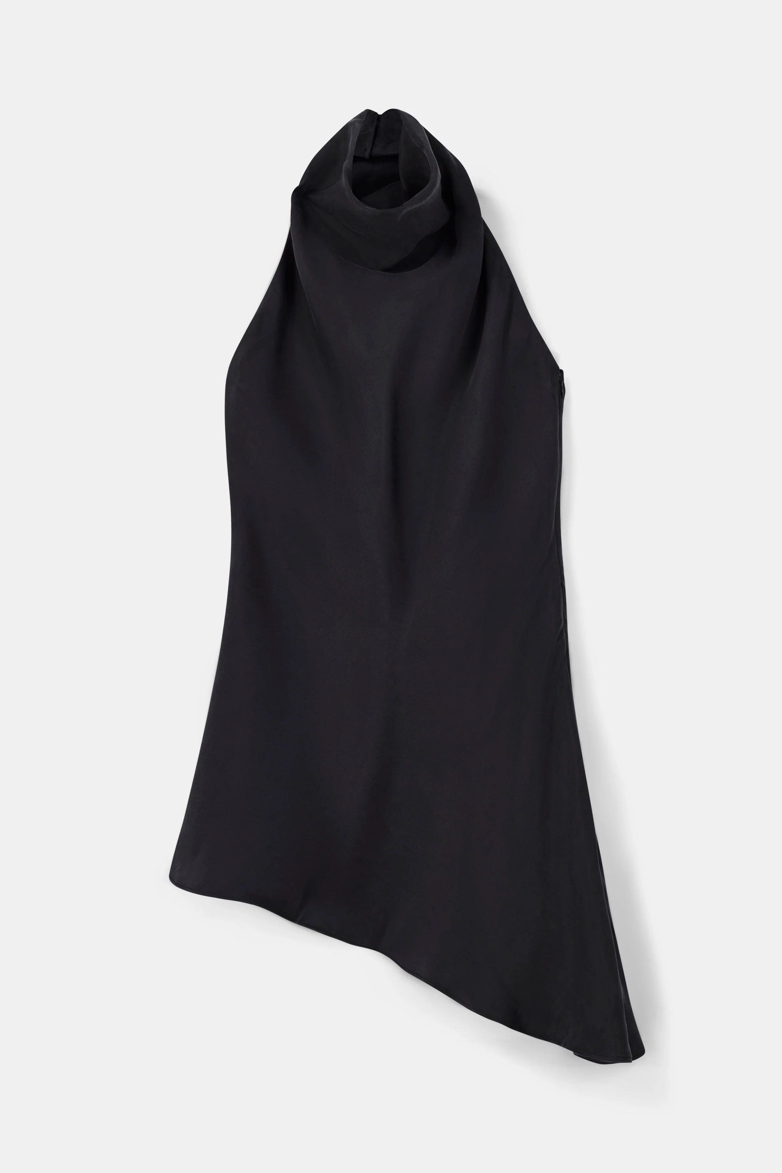 Cowl Neck Asymmetric Top - Black - Image 8