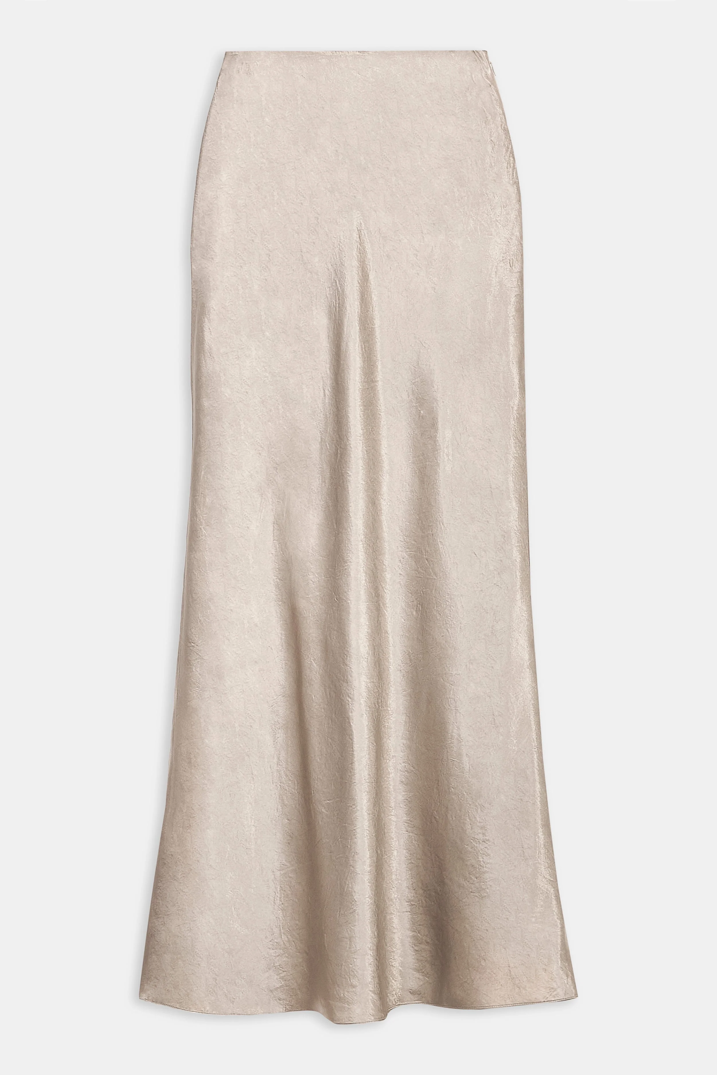 Crushed Satin Bias Cut Maxi Skirt - Pebble - Image 7