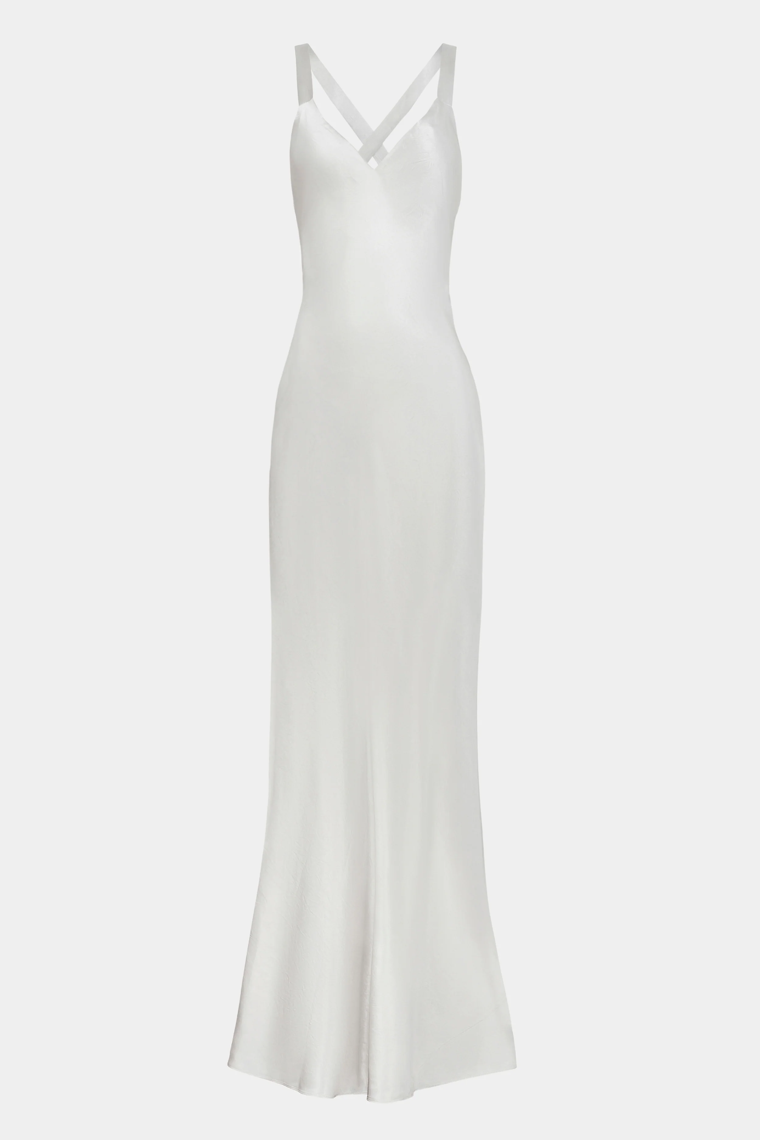 Crushed Satin Cross Back Gown - Chrome - Image 10