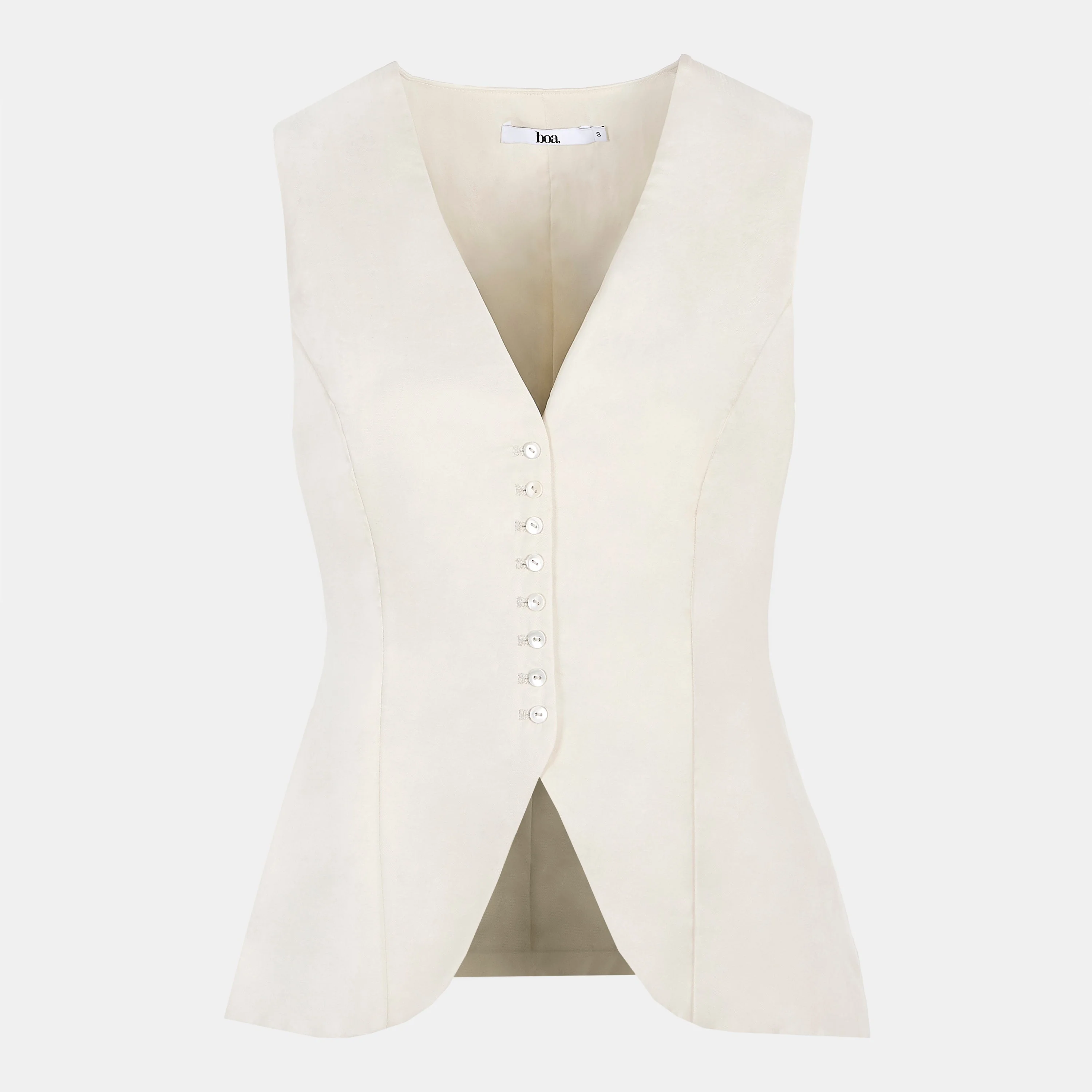 Cupro Delicate Peplum Waistcoat - Champagne - Image 9