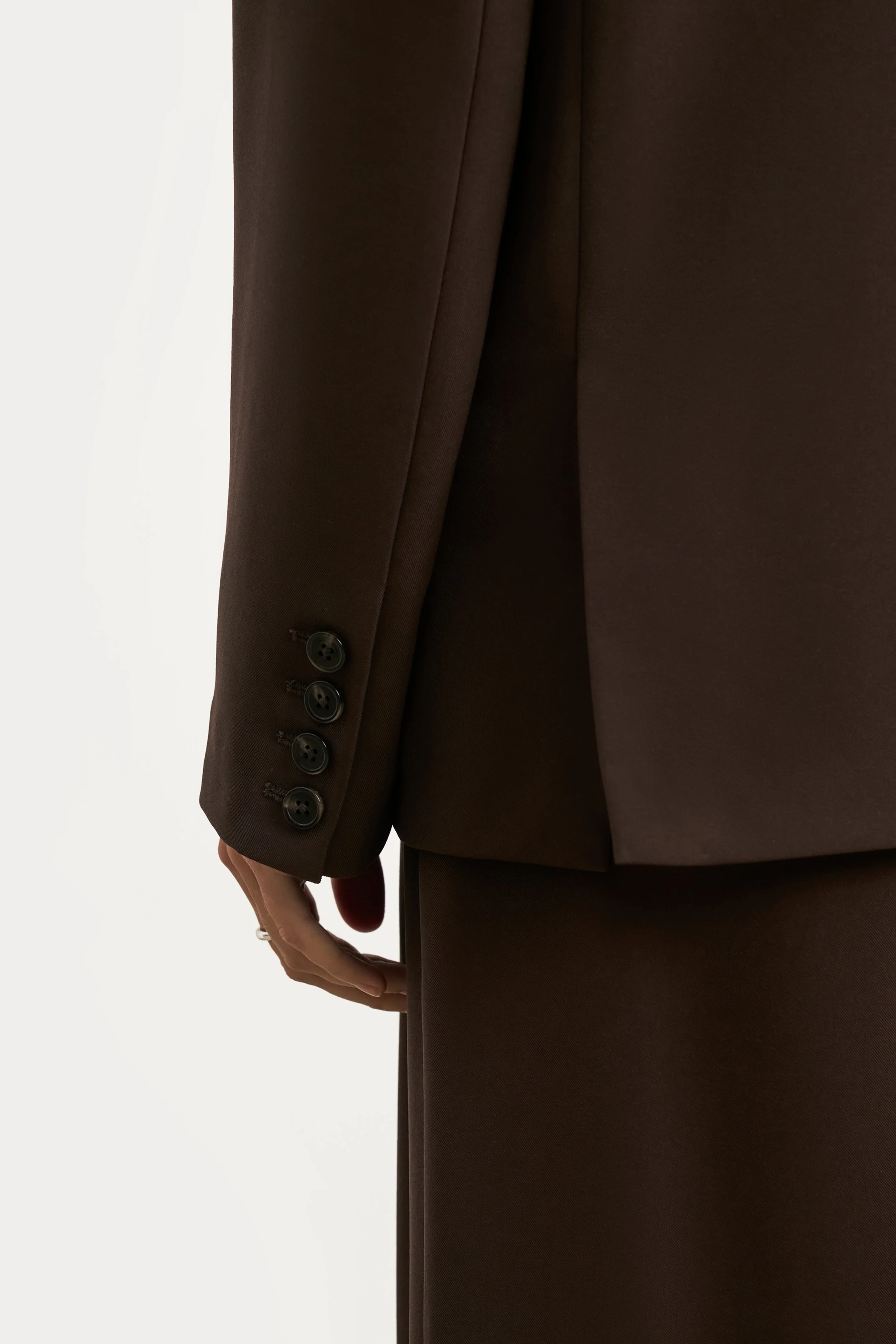 Dropped Waist Double Breasted Blazer - Carob - Image 6