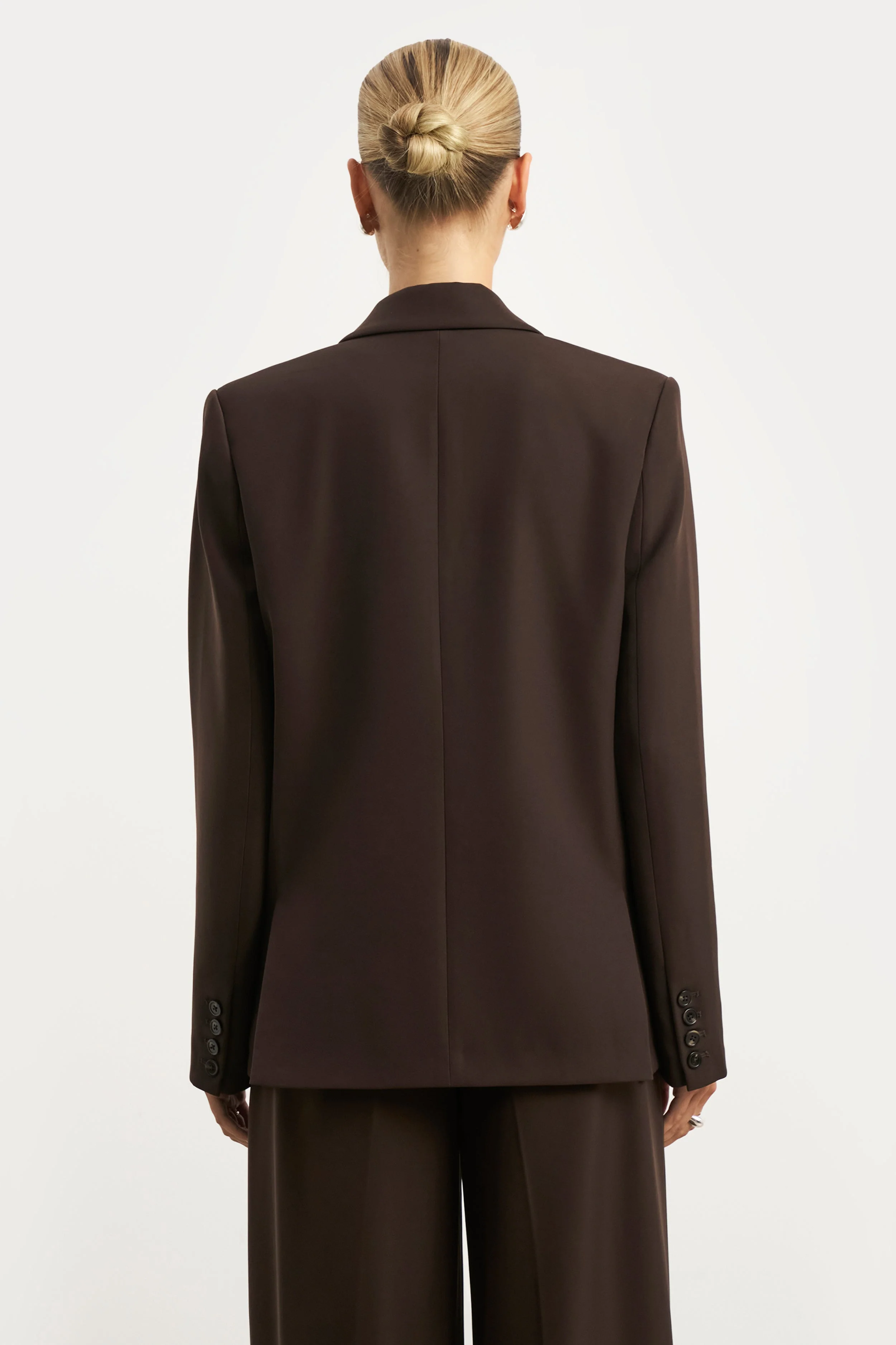 Dropped Waist Double Breasted Blazer - Carob - Image 7