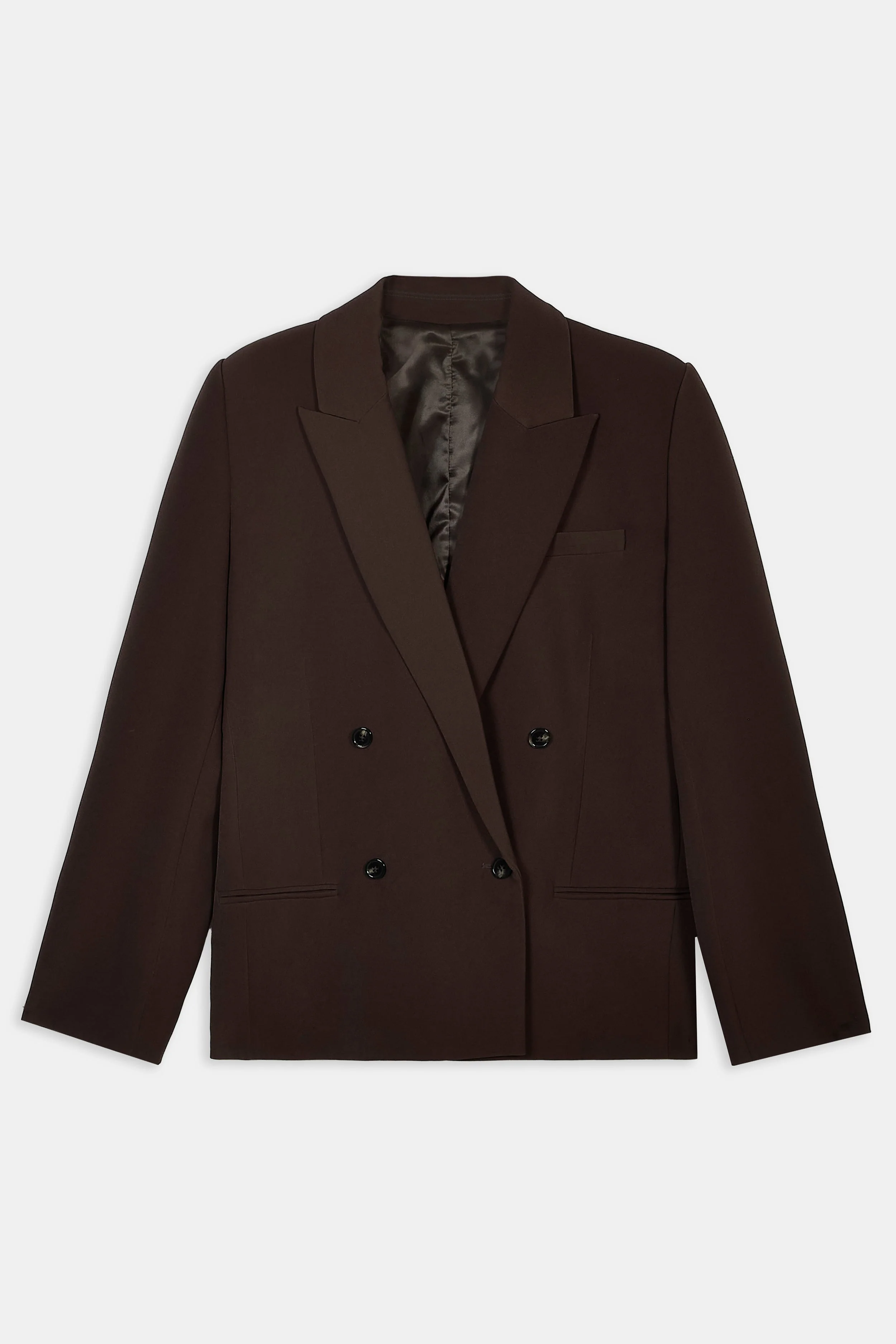 Dropped Waist Double Breasted Blazer - Carob - Image 9