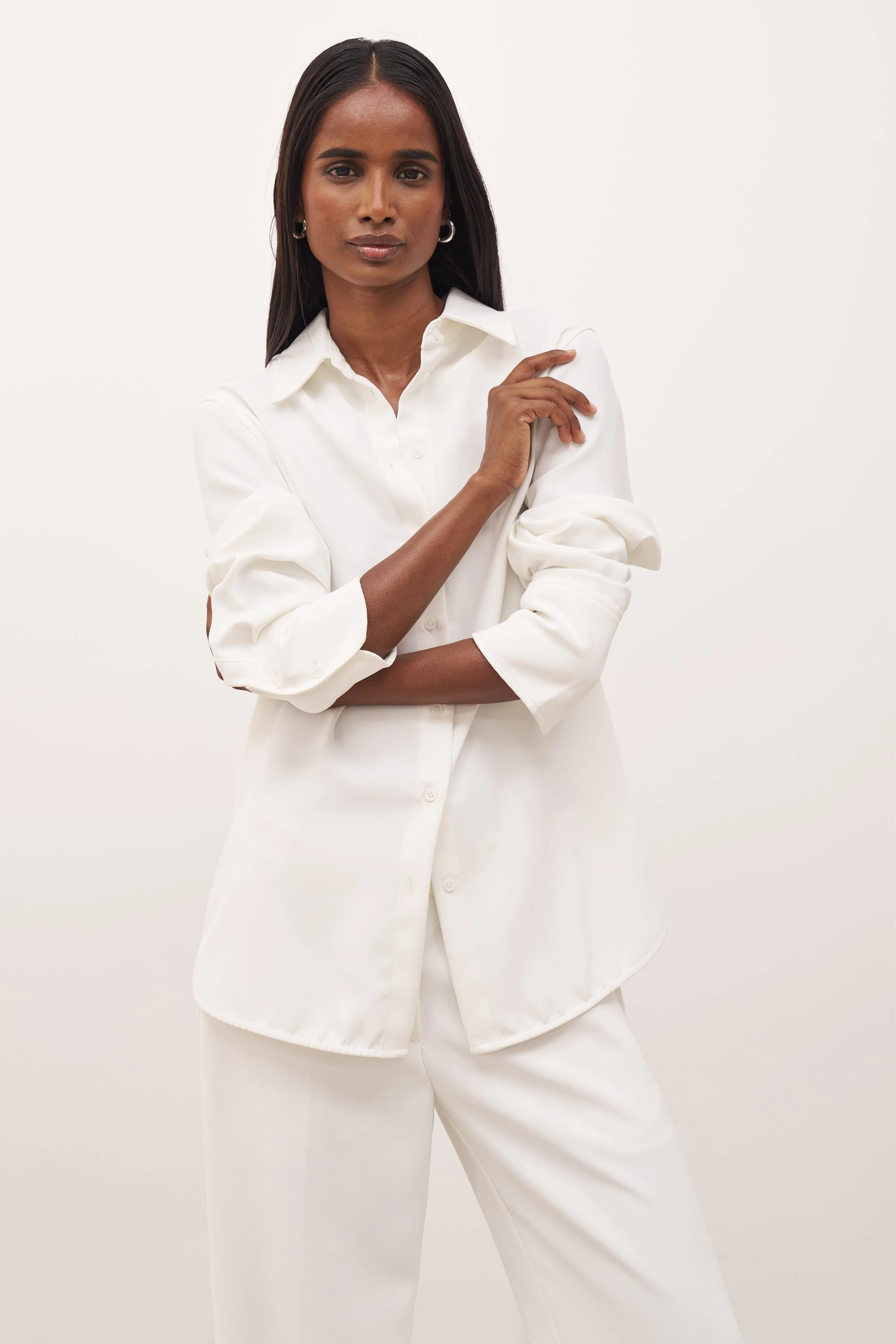 Effortless Oversized Shirt - White - Image 7