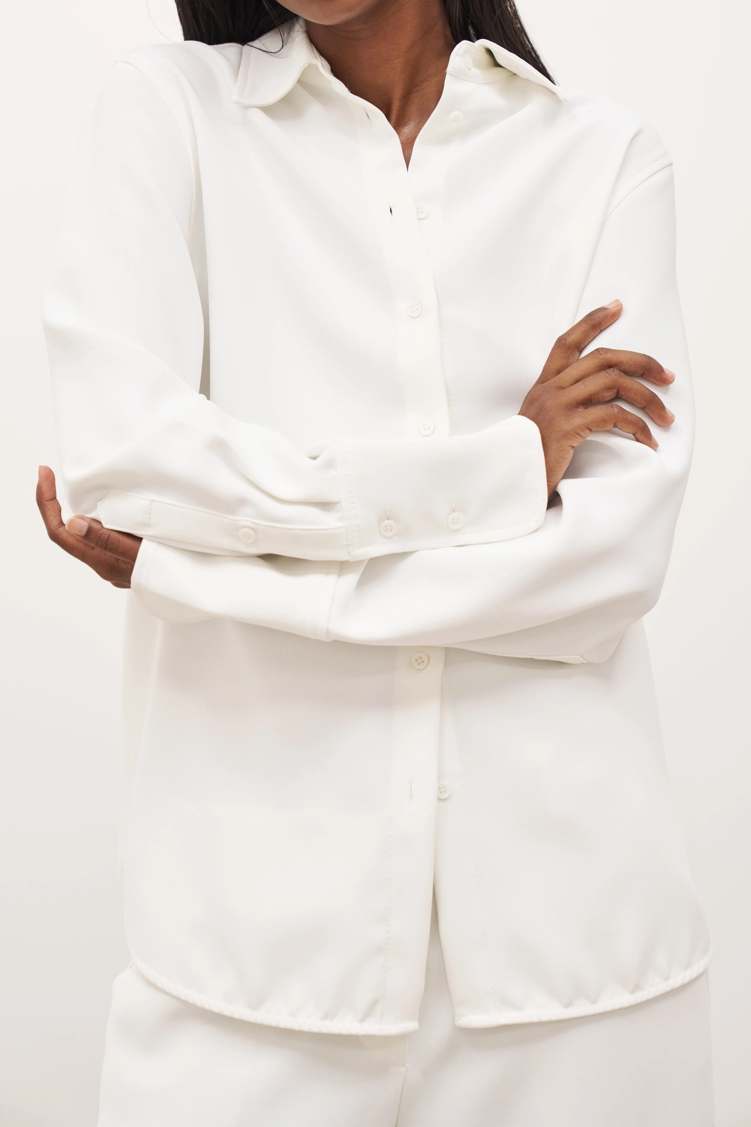 Effortless Oversized Shirt - White - Image 8
