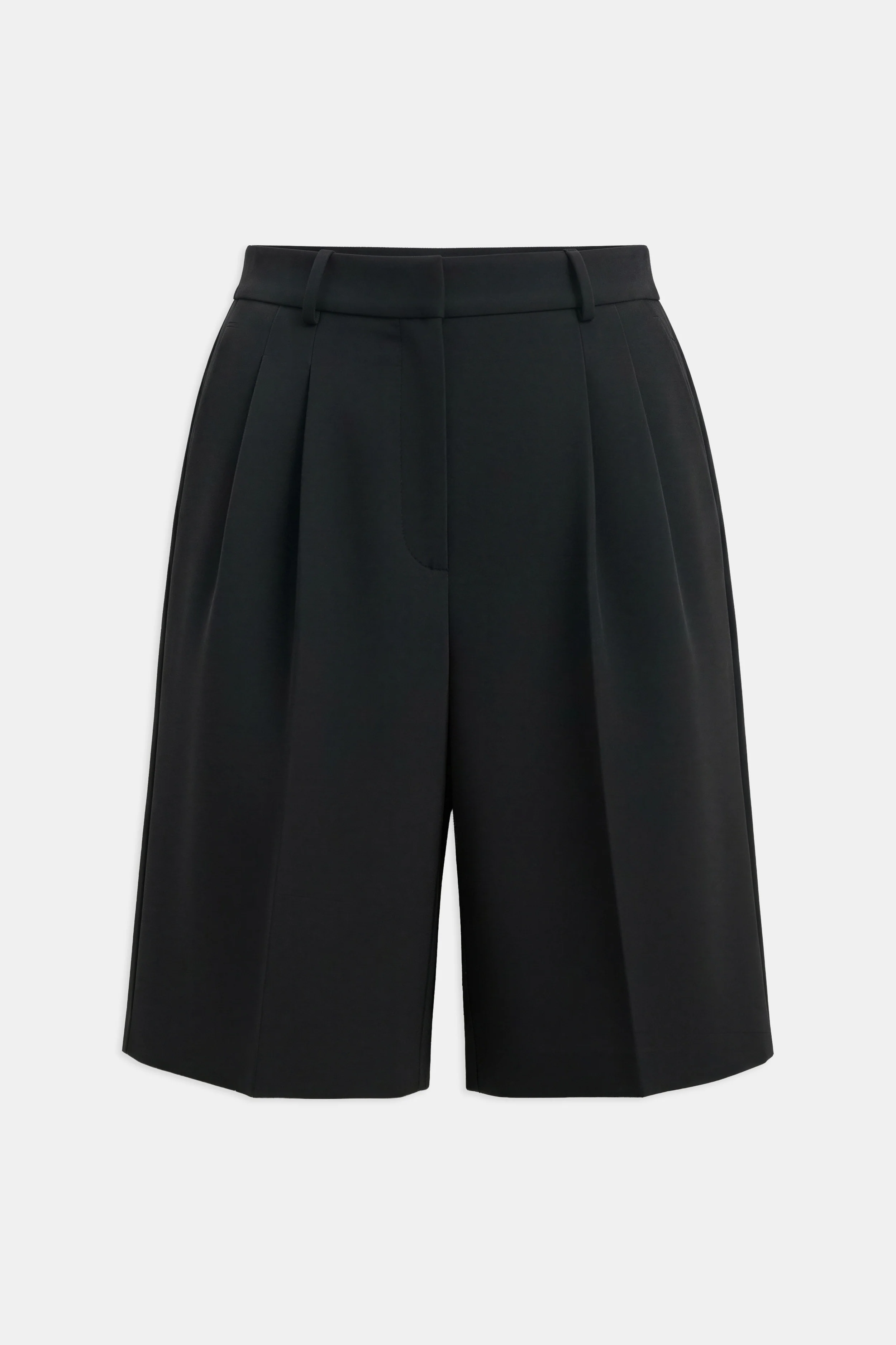 Effortless Pleated Longline Shorts - Black - Image 11