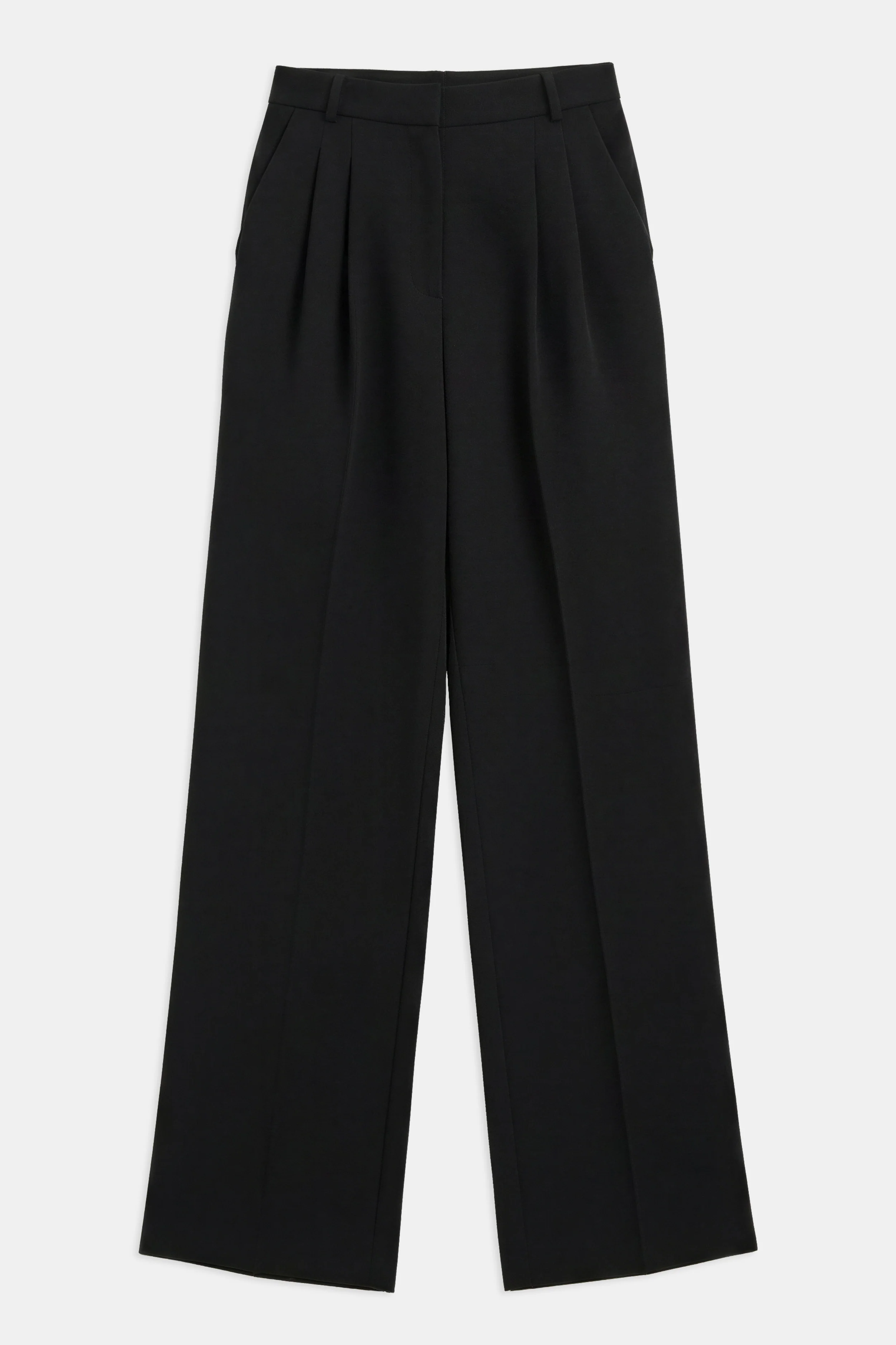 Effortless Pleated Wide Leg Trousers - Black - Image 10