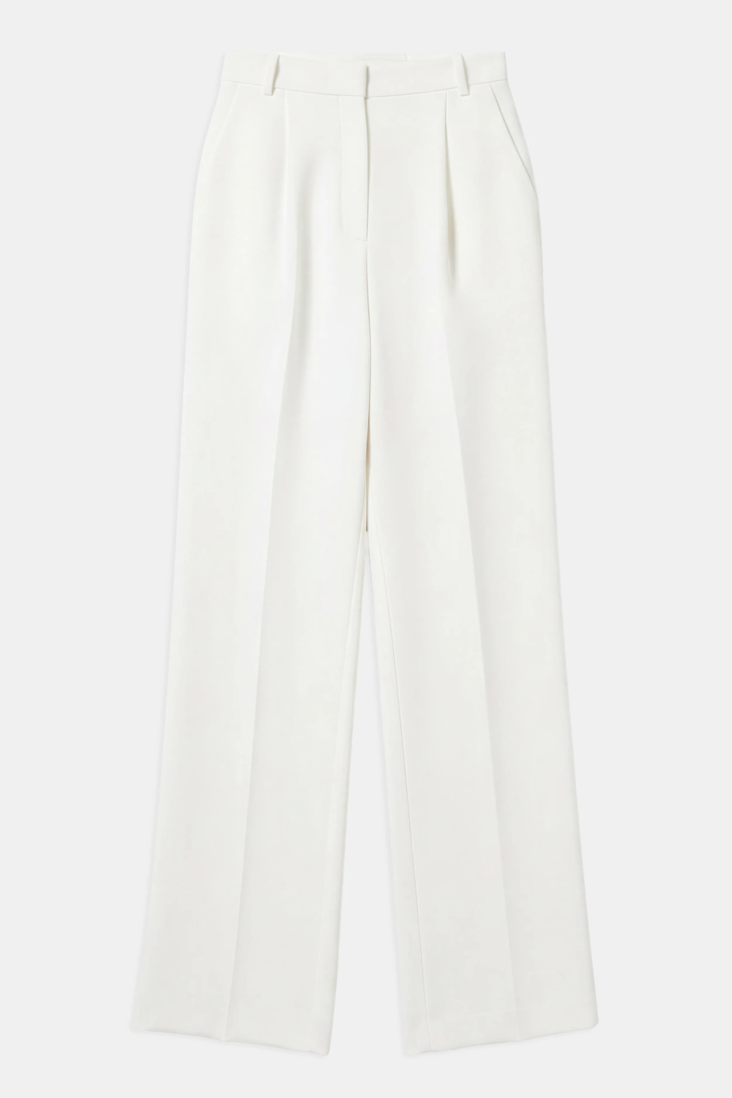 Effortless Pleated Wide Leg Trousers - White - Image 8