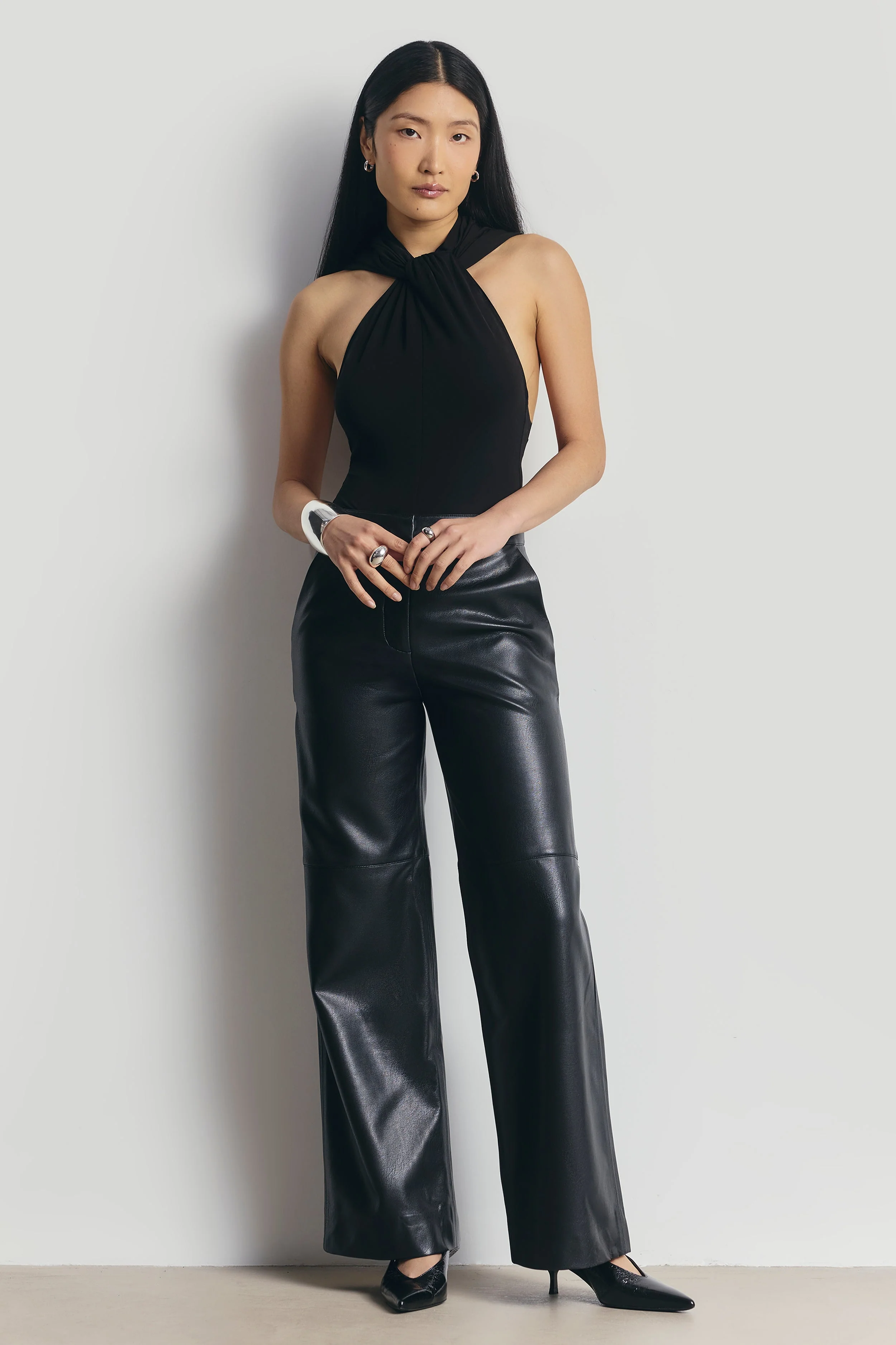 Hooded Halterneck Bodysuit - Black - Image 5