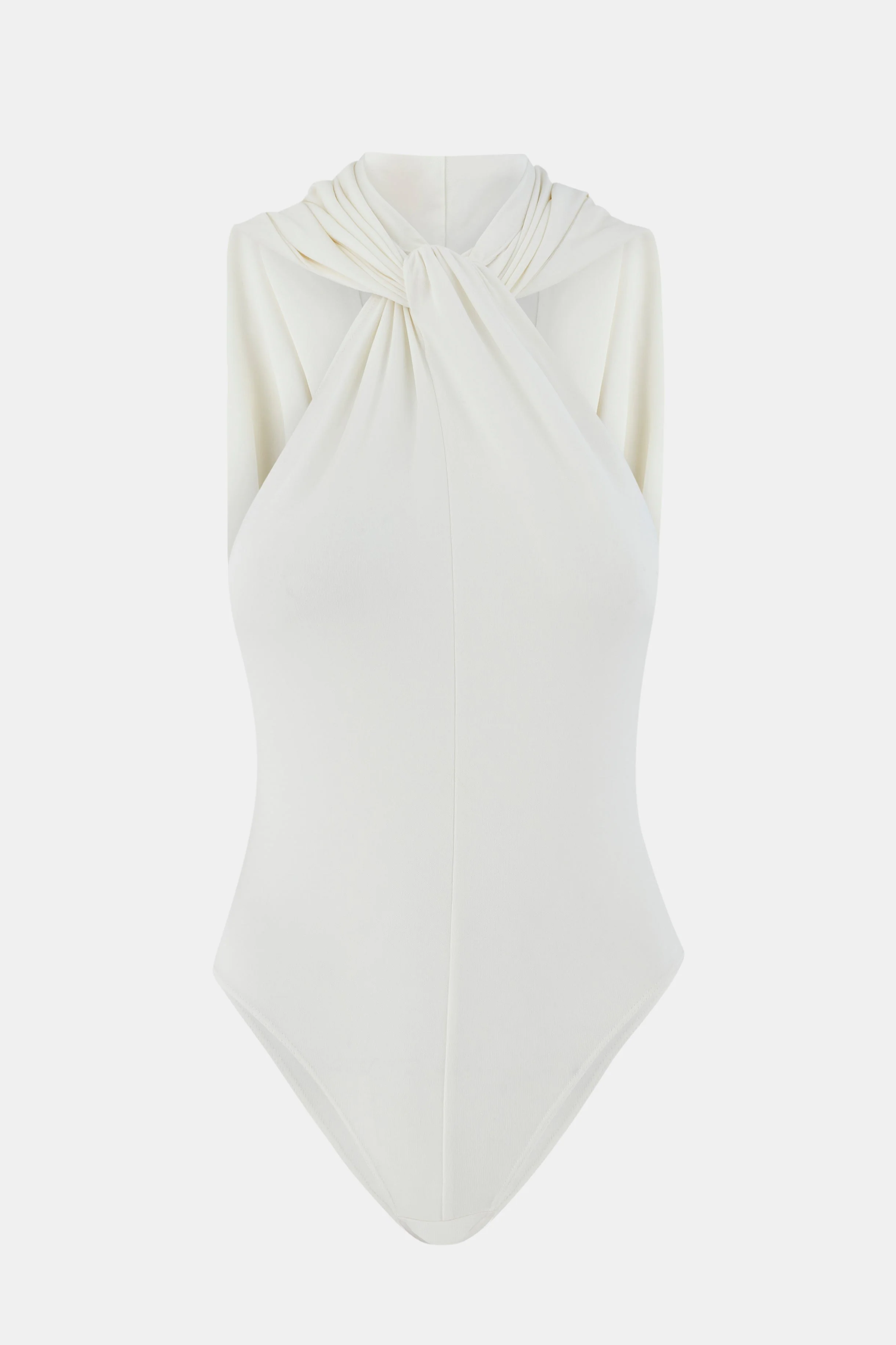 Hooded Halterneck Bodysuit - White - Image 8