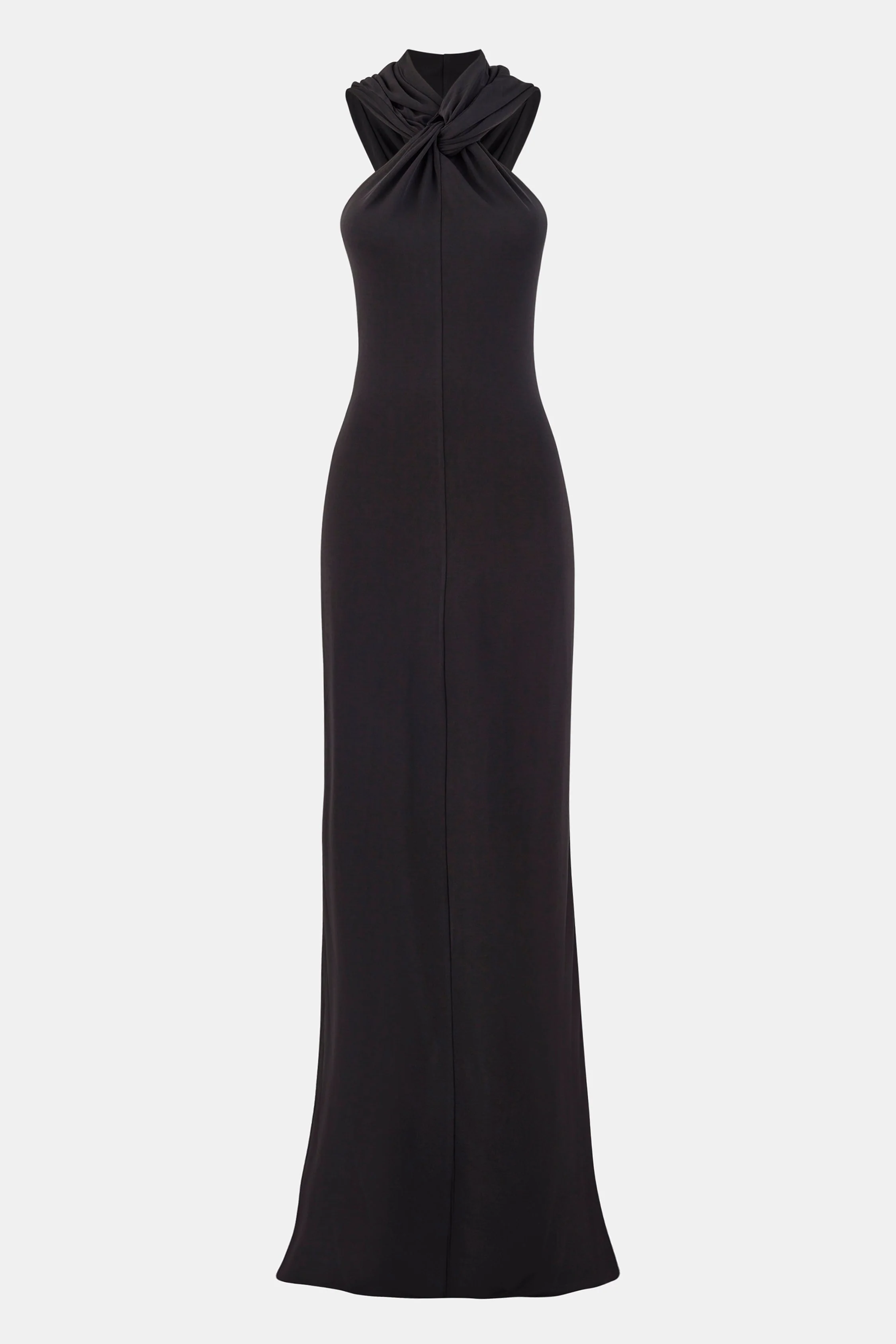 Hooded Halterneck Maxi Dress - Black - Image 8