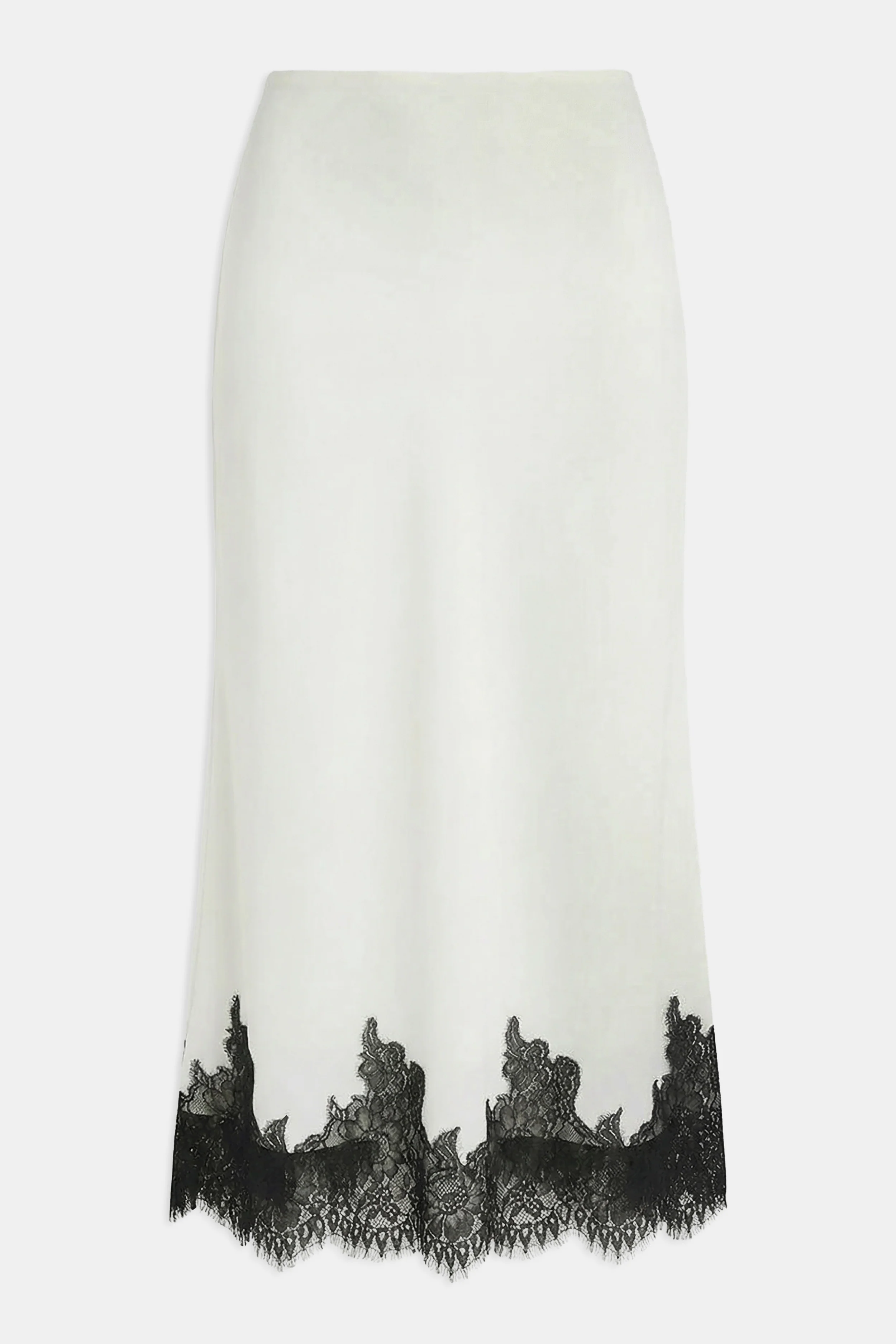 Lace Hem Column Maxi Skirt - White - Image 8