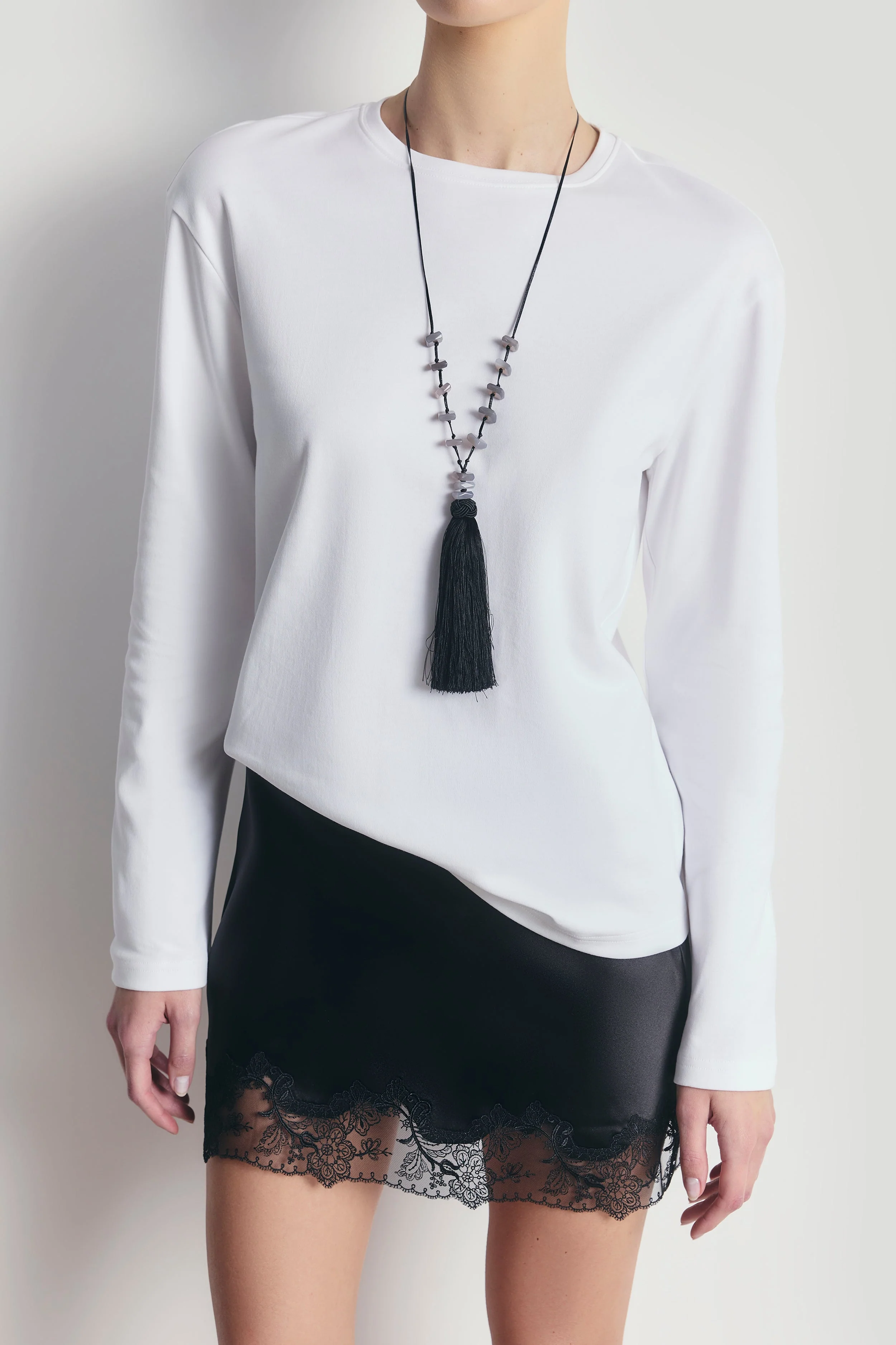 Oversized Longsleeve T Shirt - White - Image 3