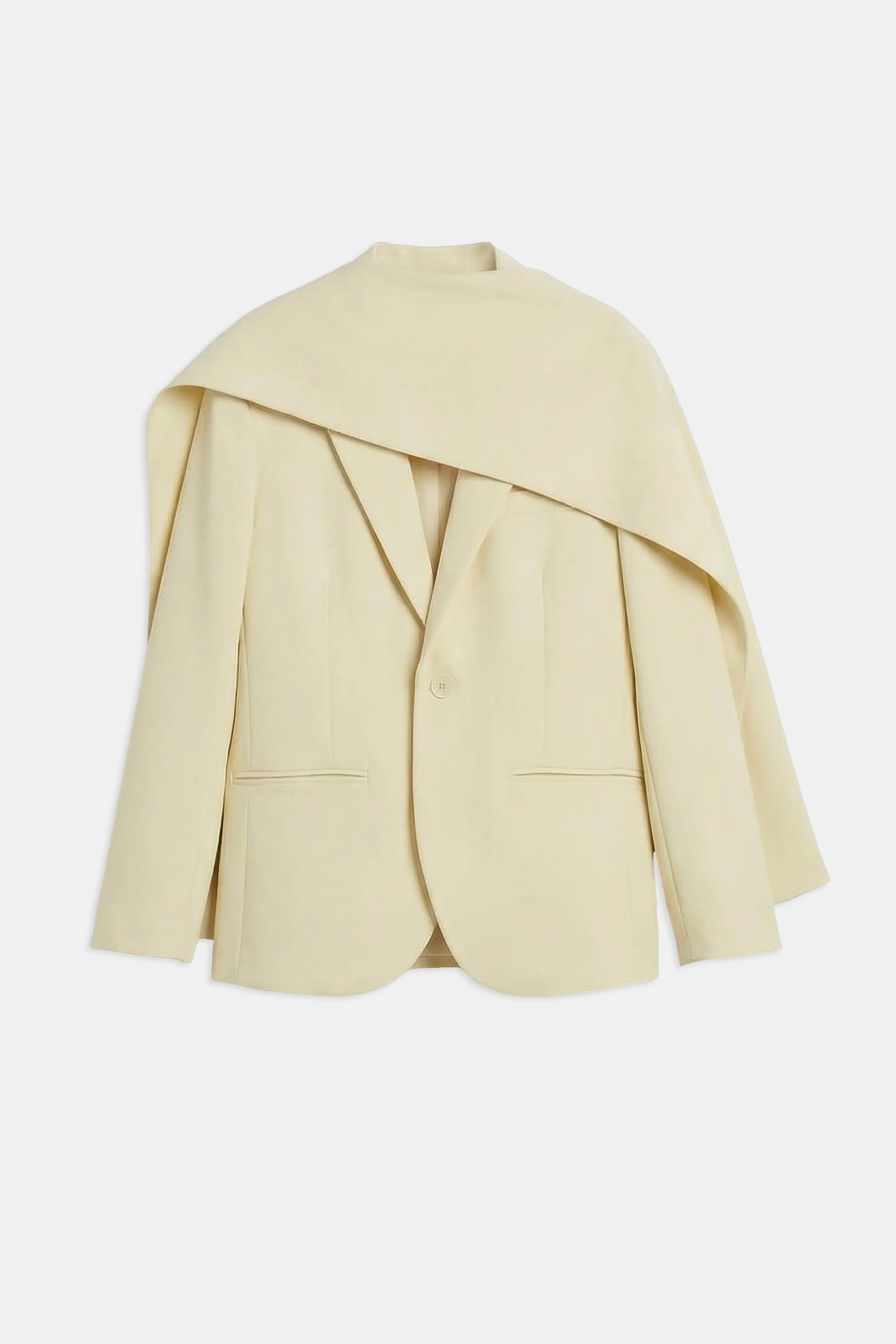 Oversized Single Breasted Blazer - Buttermilk - Image 10