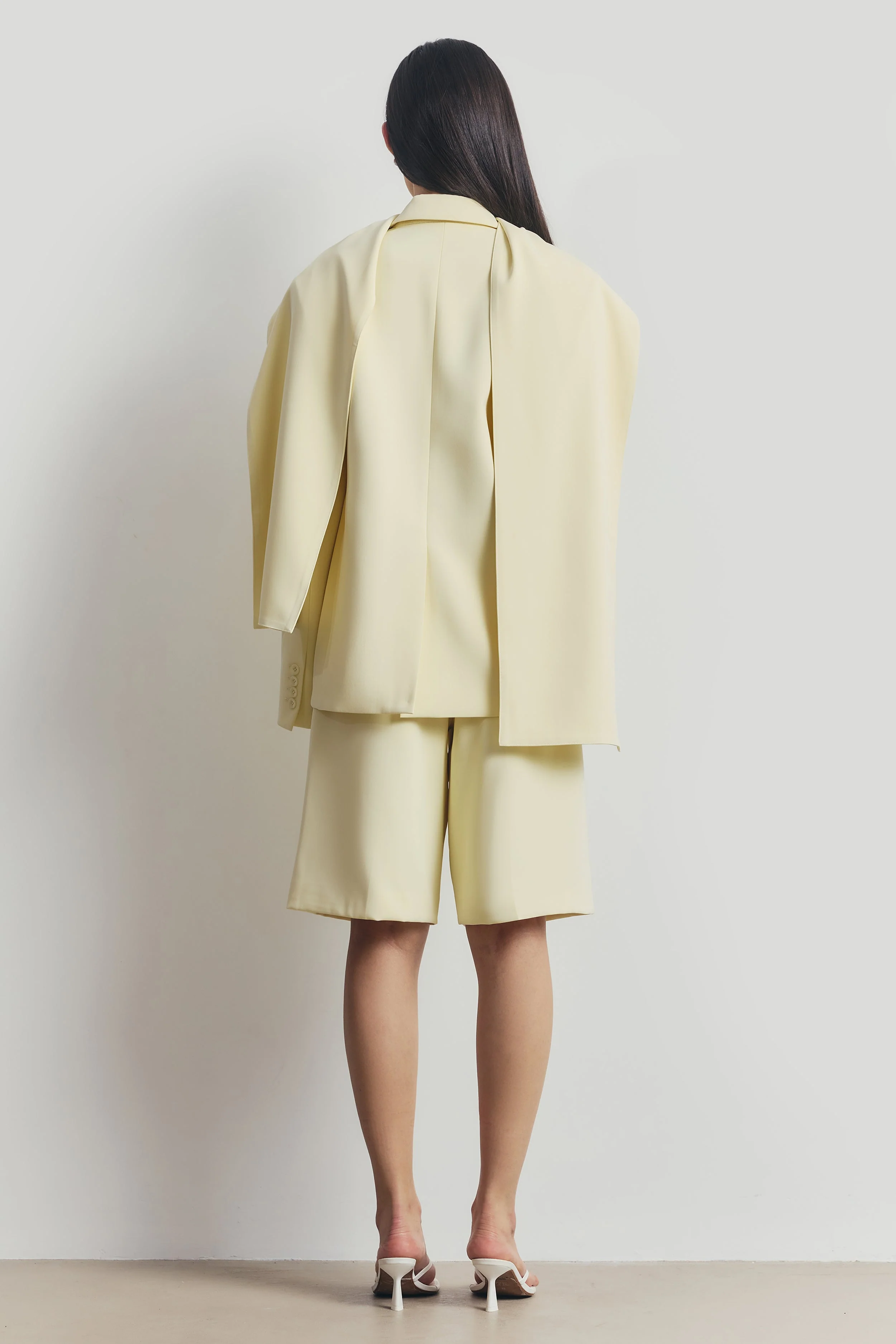 Oversized Single Breasted Blazer - Buttermilk - Image 6