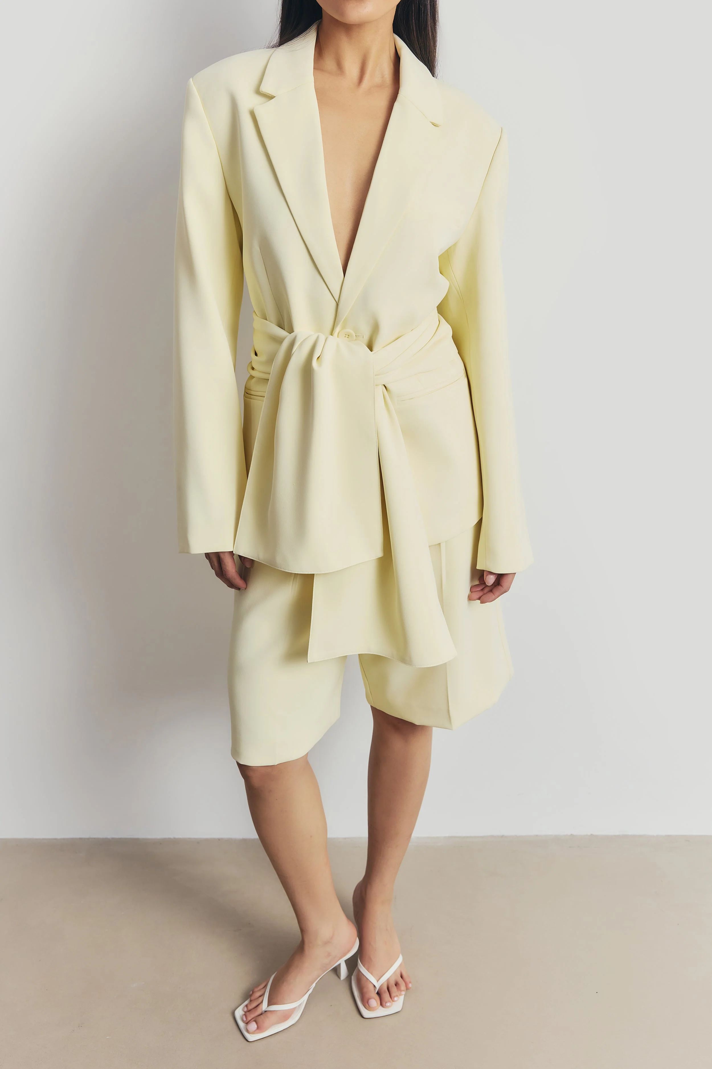 Oversized Single Breasted Blazer - Buttermilk - Image 9