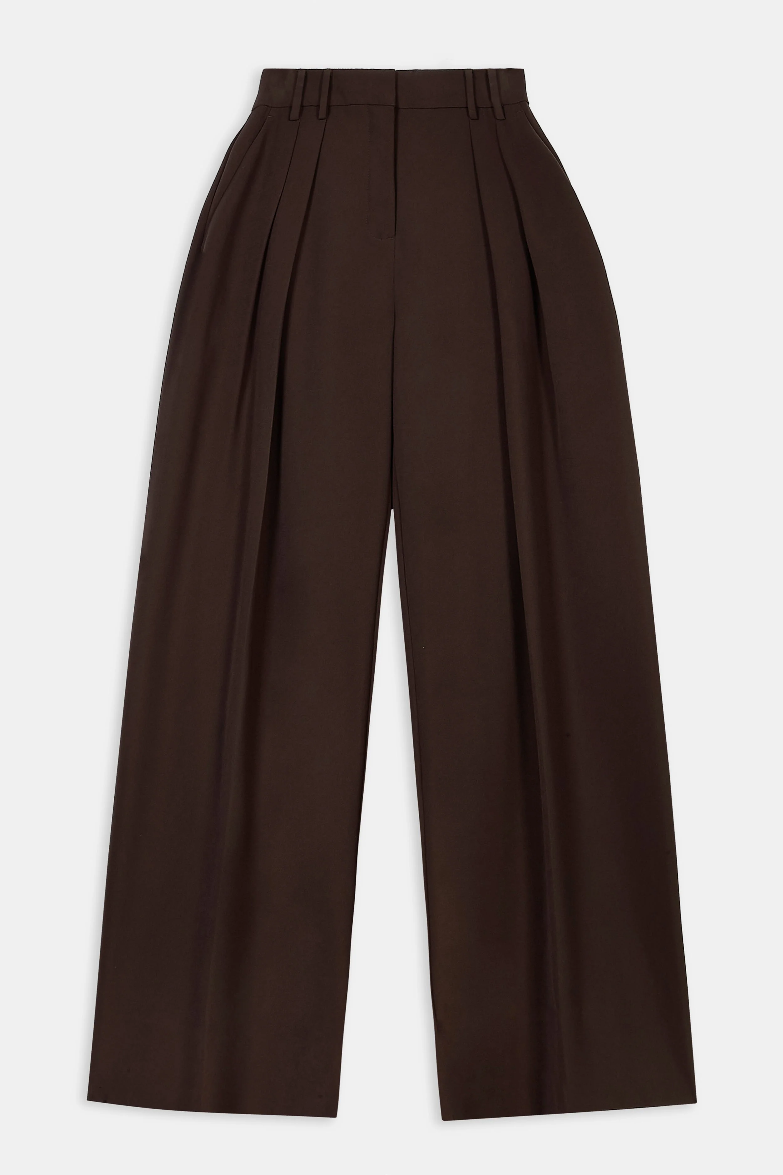 Pleated Ultra Wide Leg Trousers - Carob - Image 7