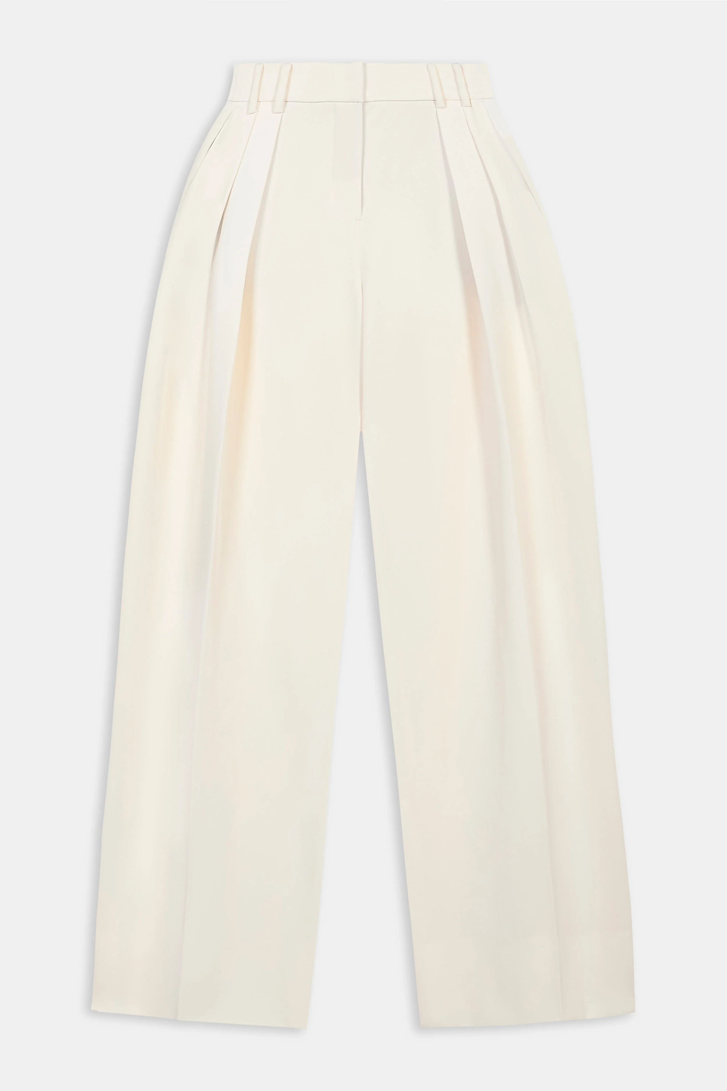 Pleated Ultra Wide Leg Trousers - Cream - Image 9