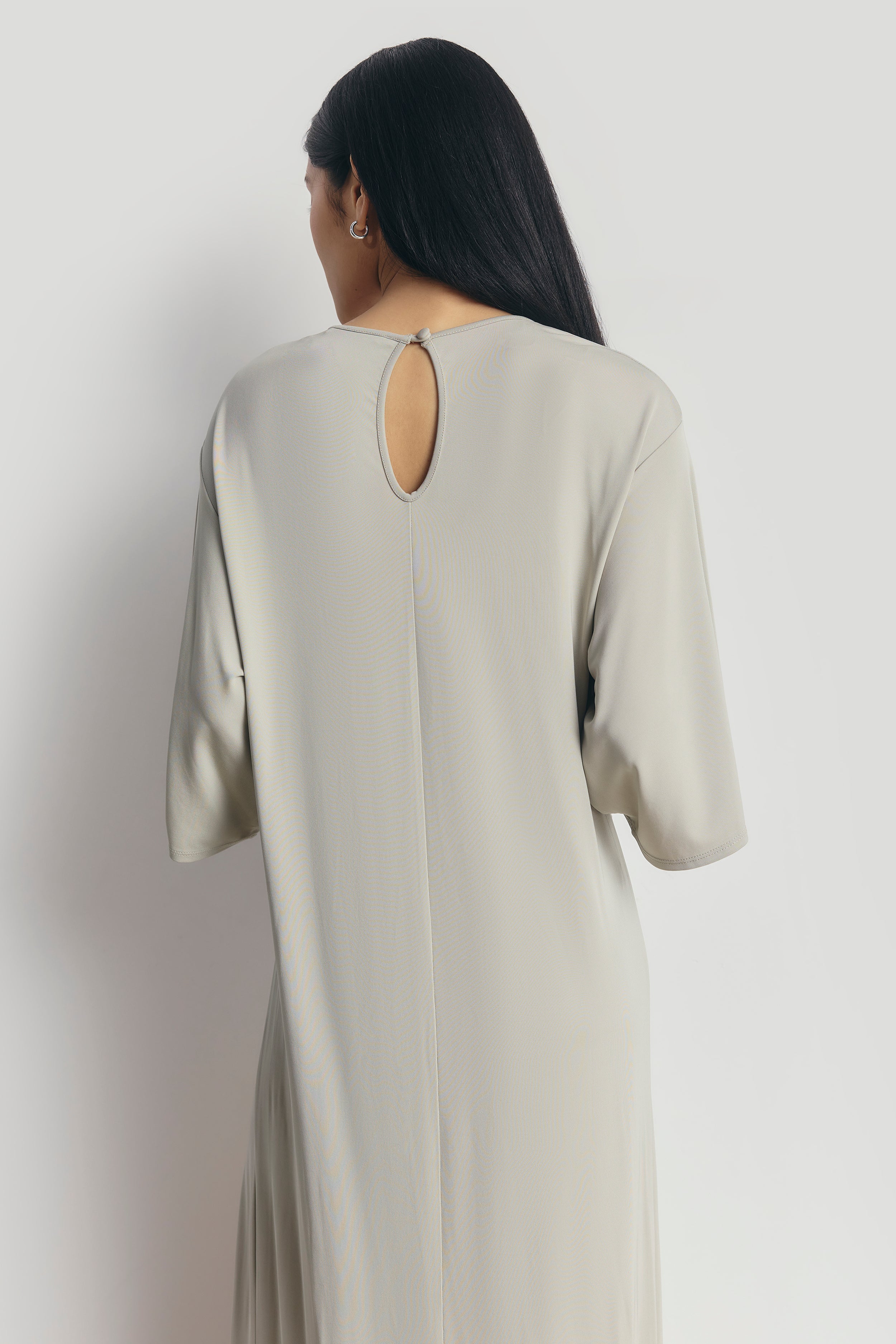 Relaxed Dropped Waist T-Shirt Gown - Antique Sage - Image 6