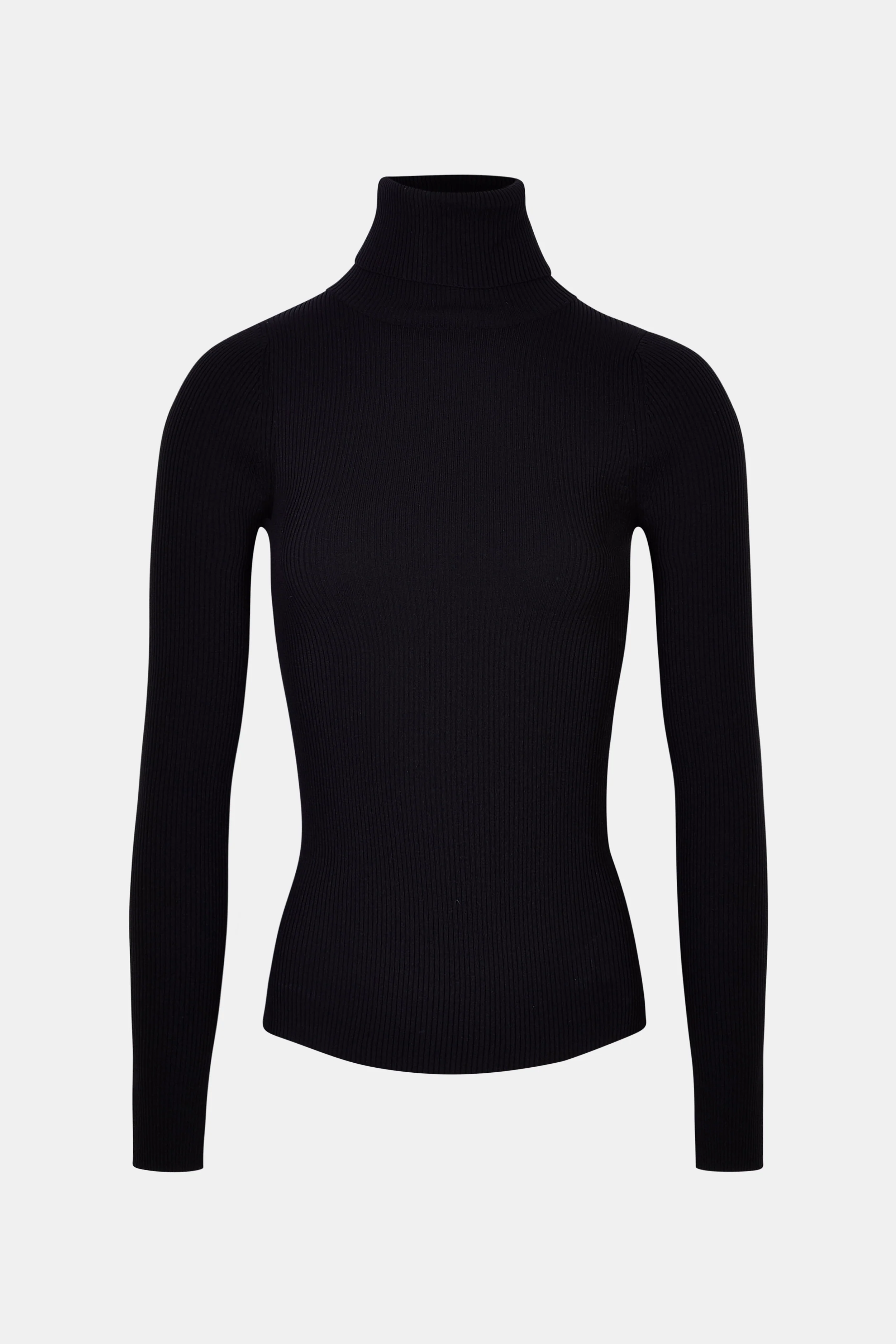 Ribbed Knit Turtleneck Jumper - Black - Image 11