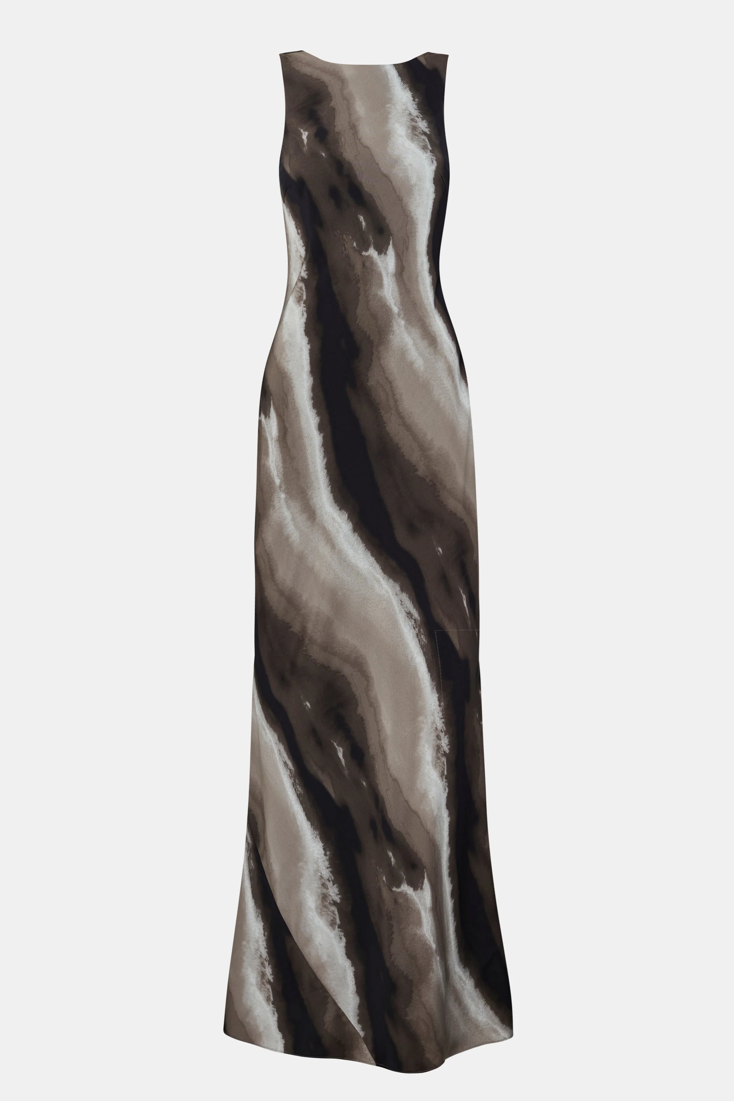 Satin Backless Cowl Maxi Dress - Sage Marble - Image 8