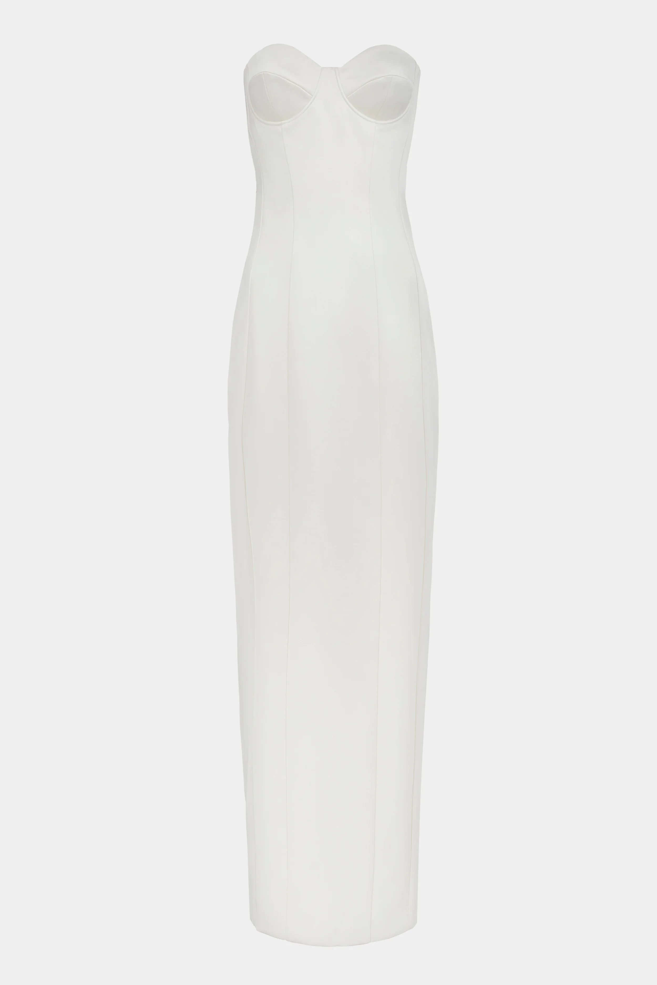 Satin Column Corset Maxi Dress - Cream - Image 10
