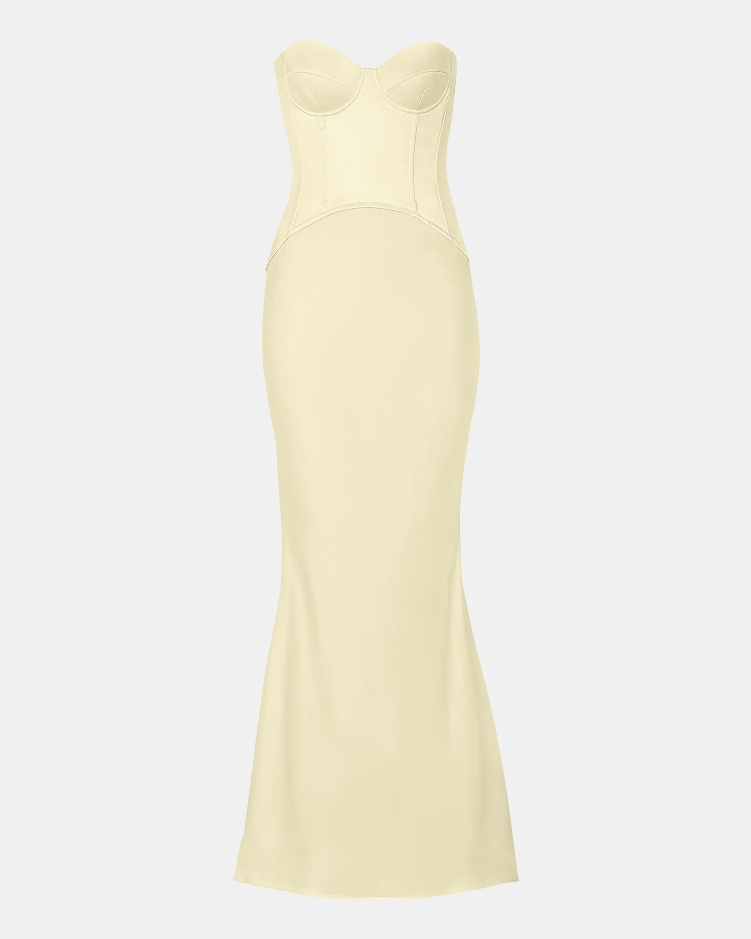 Satin Corset Gown with Sweetheart Neckline - Buttermilk - Image 14