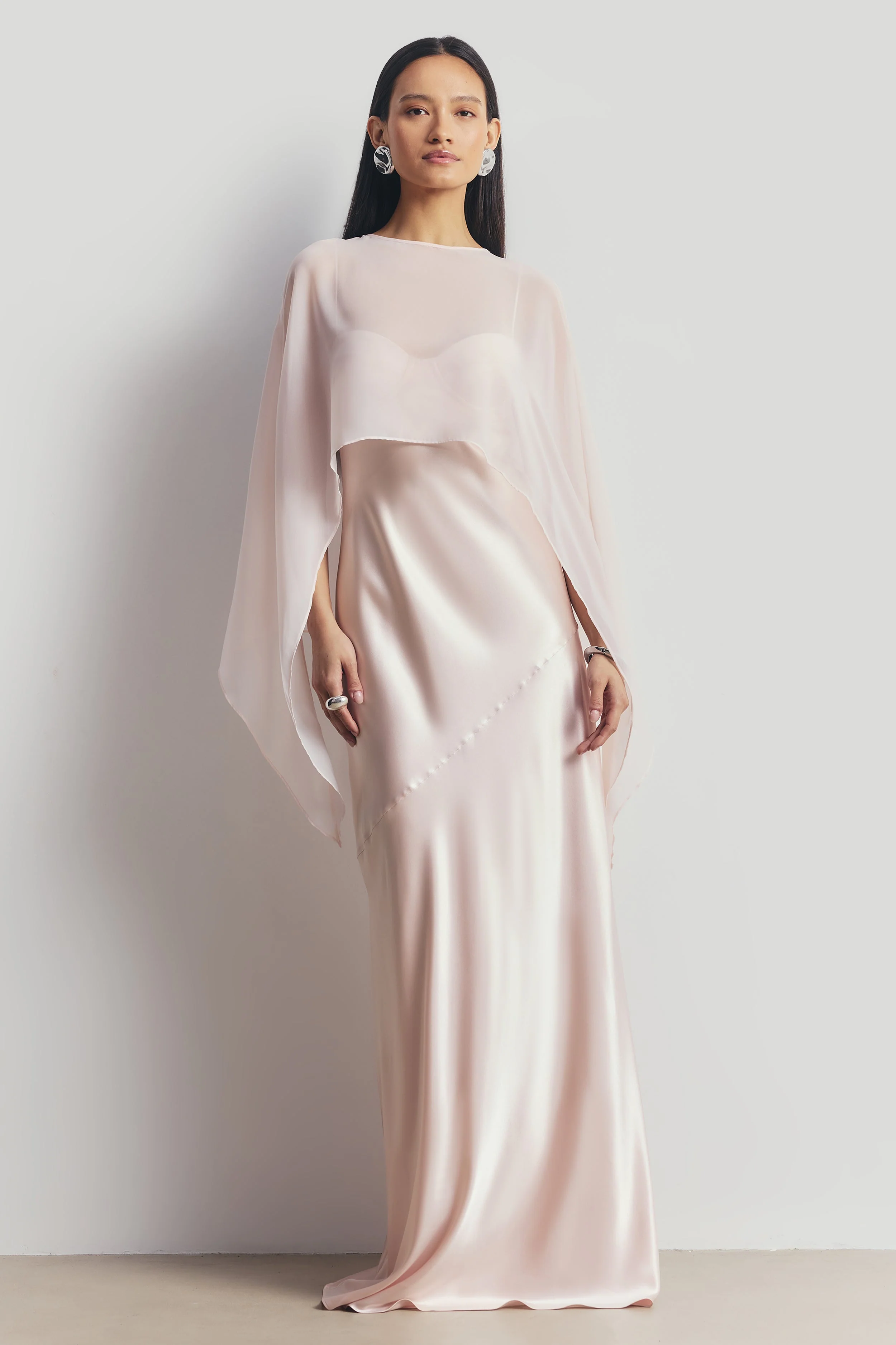 Satin Cup Detail Slip Dress - Blossom - Image 4