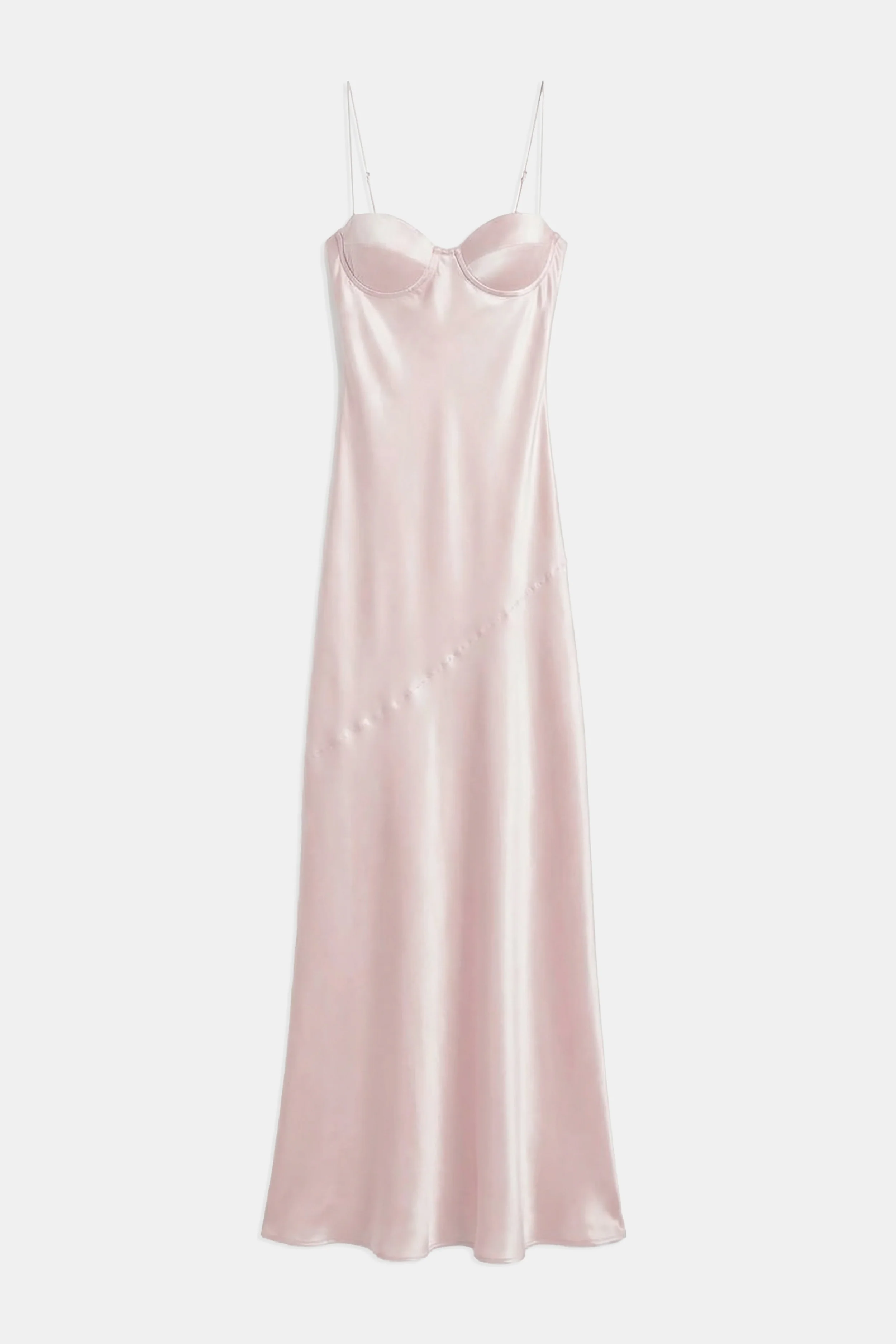 Satin Cup Detail Slip Dress - Blossom - Image 9