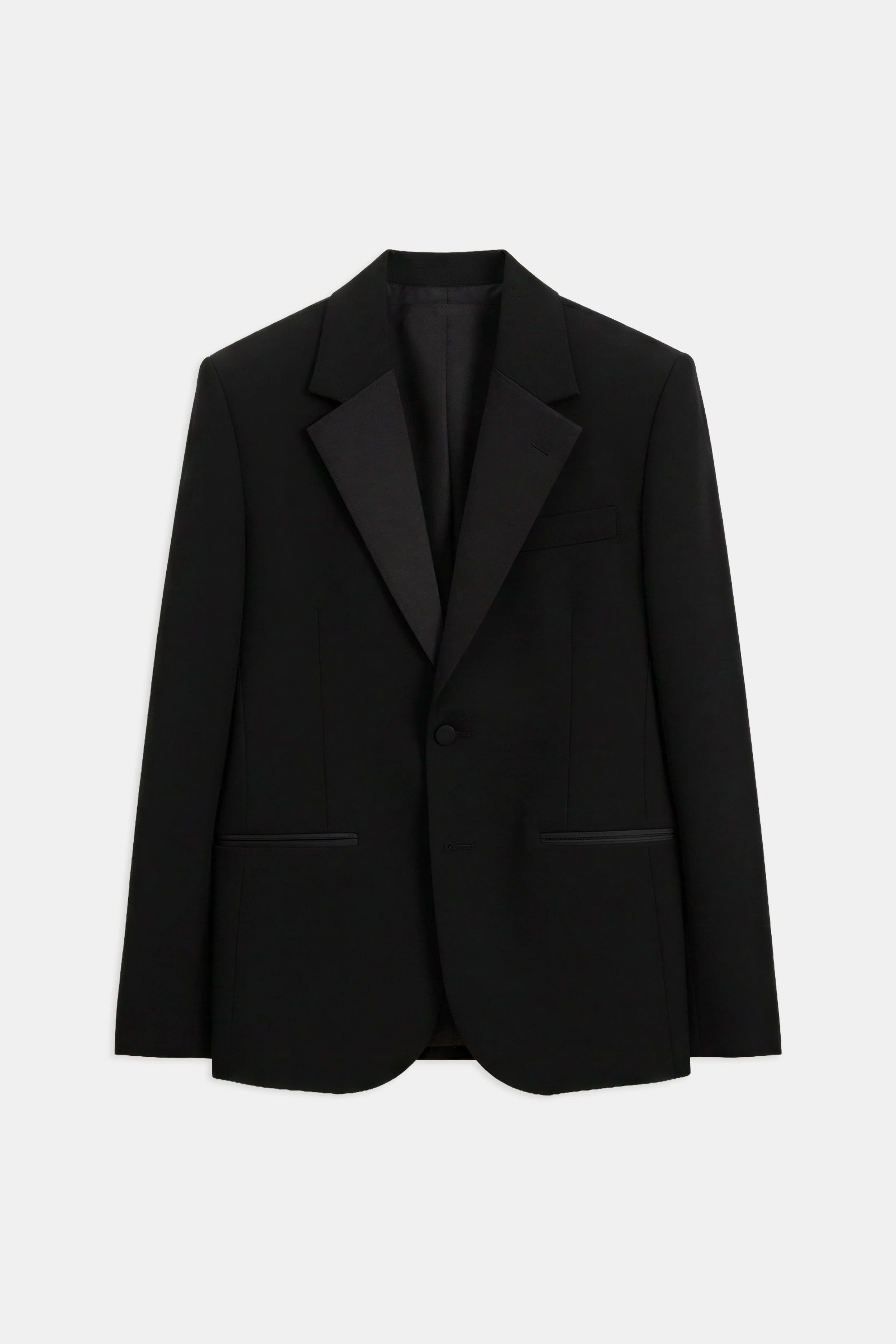 Satin Detail Single Breasted Blazer - Black - Image 8