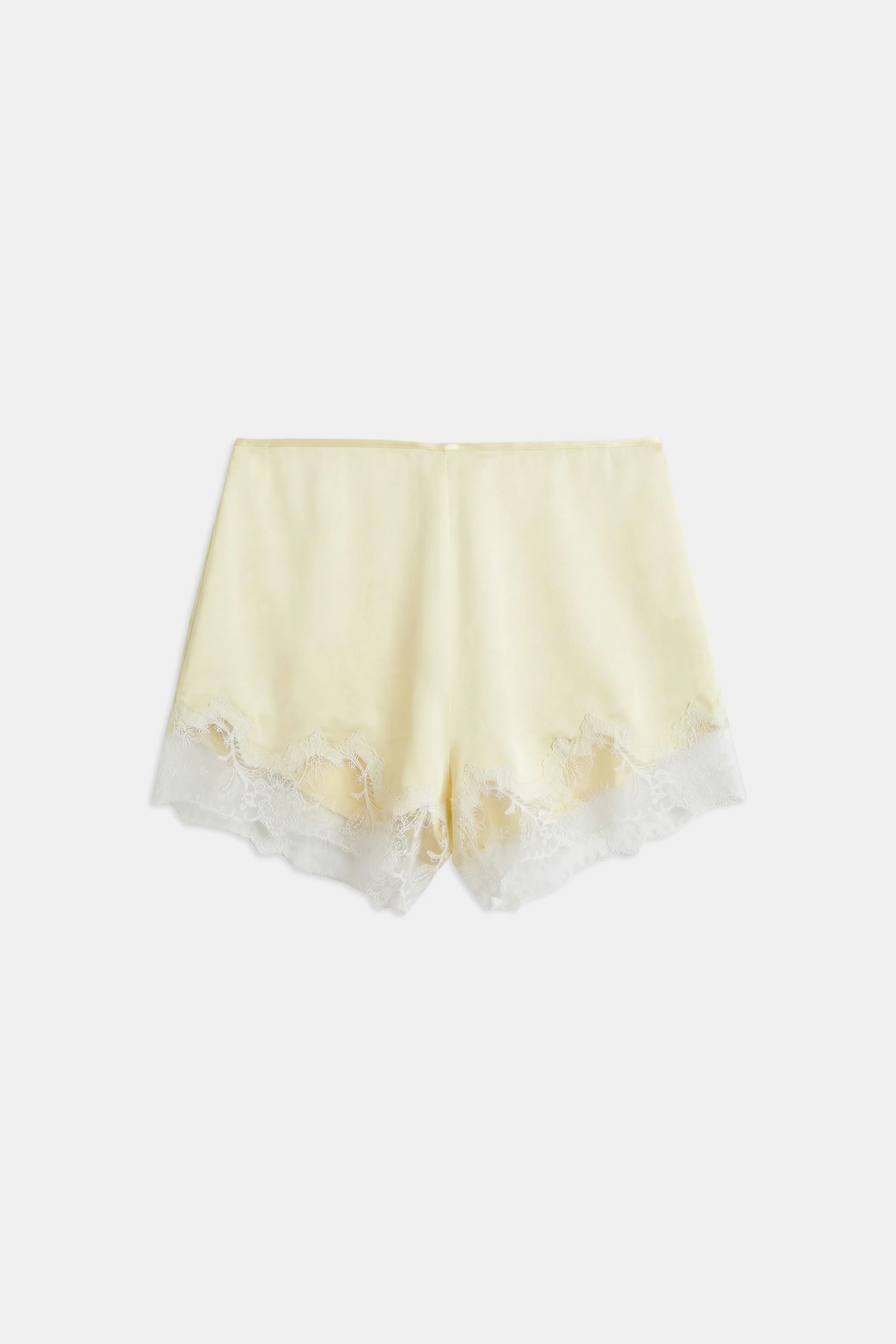 Satin Lace Detail Shorts - Buttermilk/White - Image 7