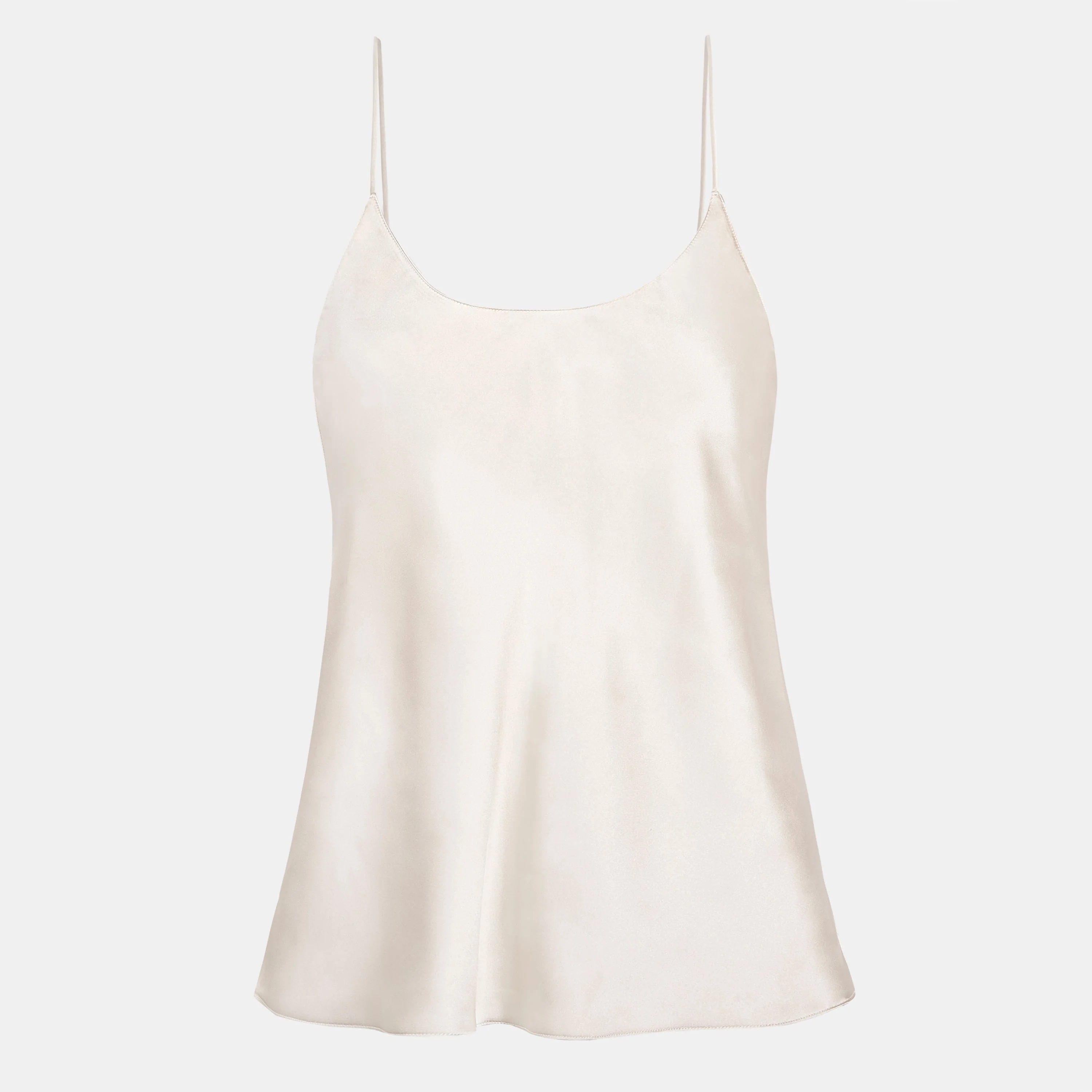 Satin Scoop Neck Camisole - Champagne - Image 8