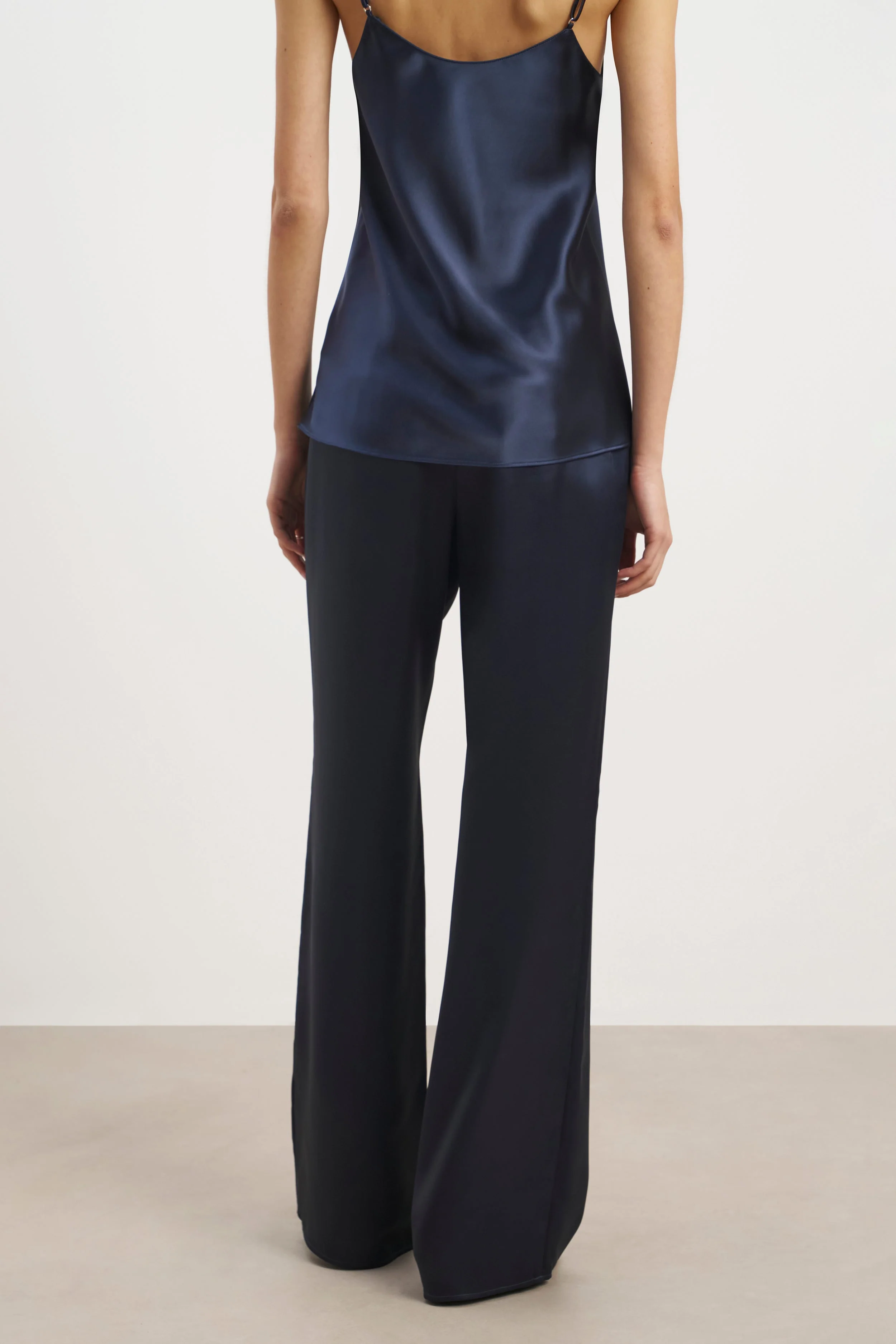 Satin Scoop Neck Camisole - Navy - Image 7