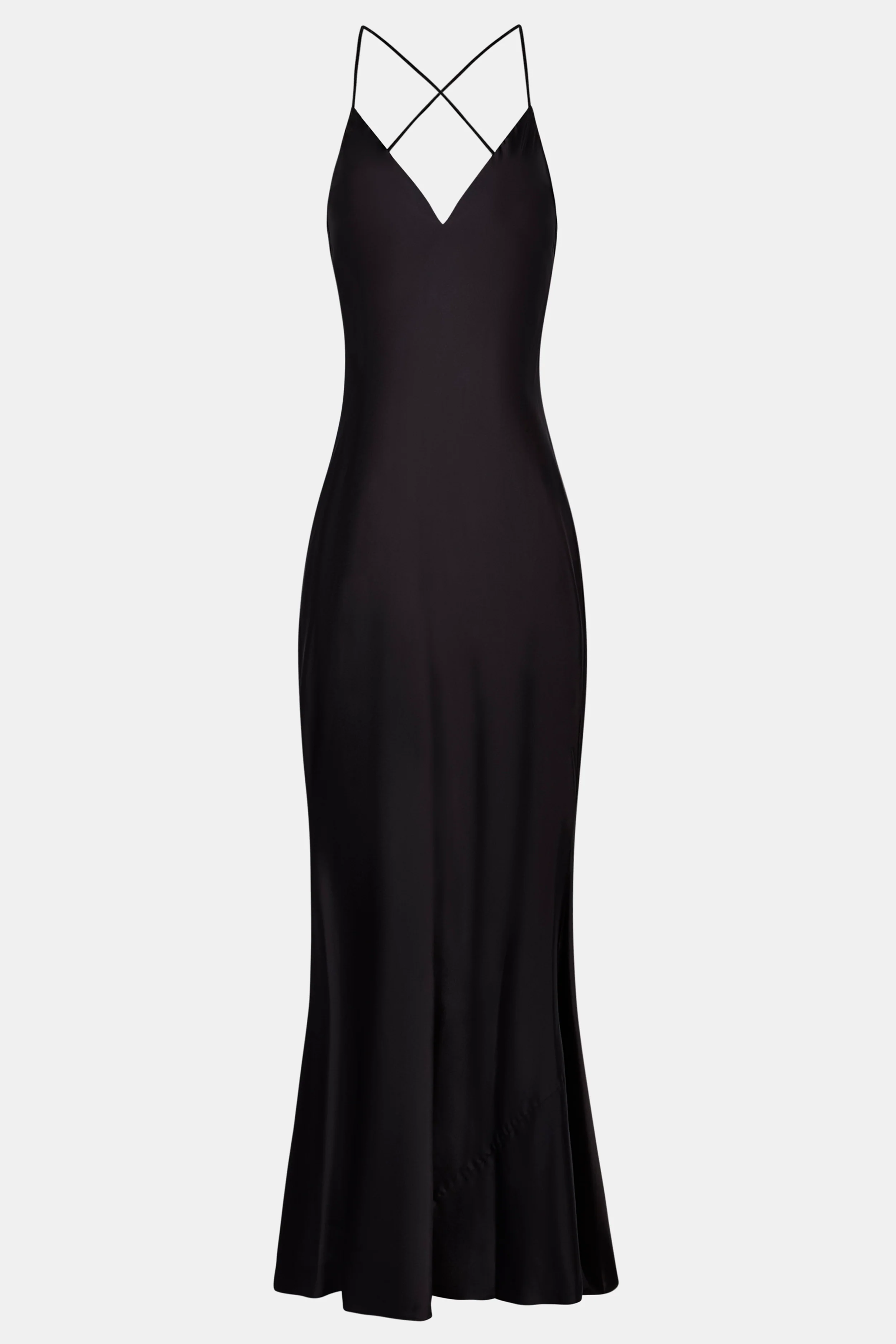 Satin Slinky Cowl Back Gown - Black - Image 9