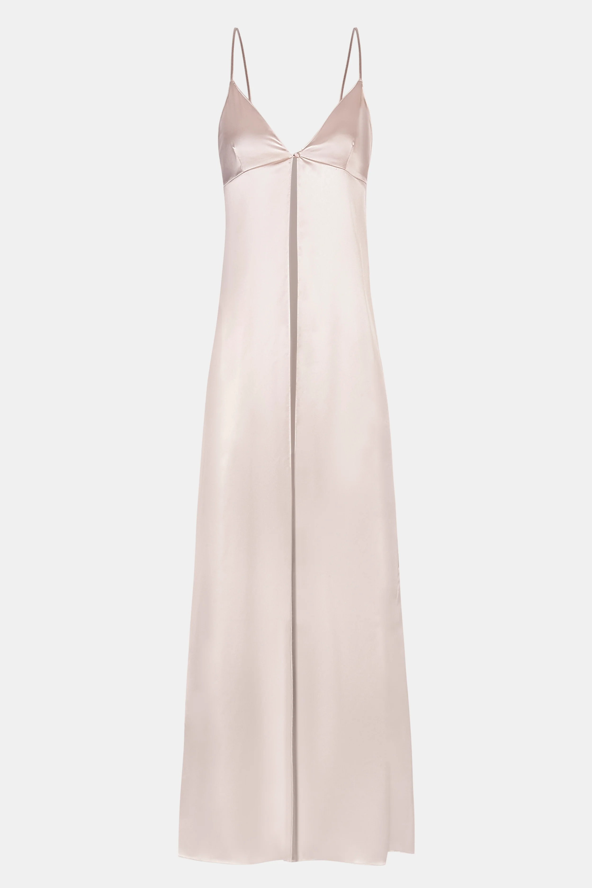 Satin V Neck Longline Camisole - Champagne - Image 8