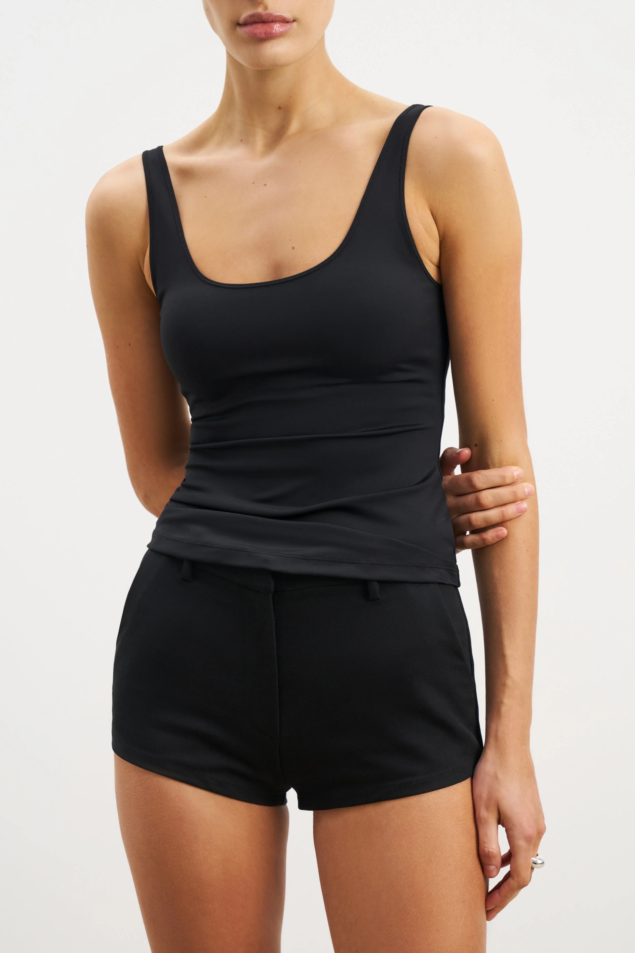Scoop Neck Tank Top - Black - Image 4