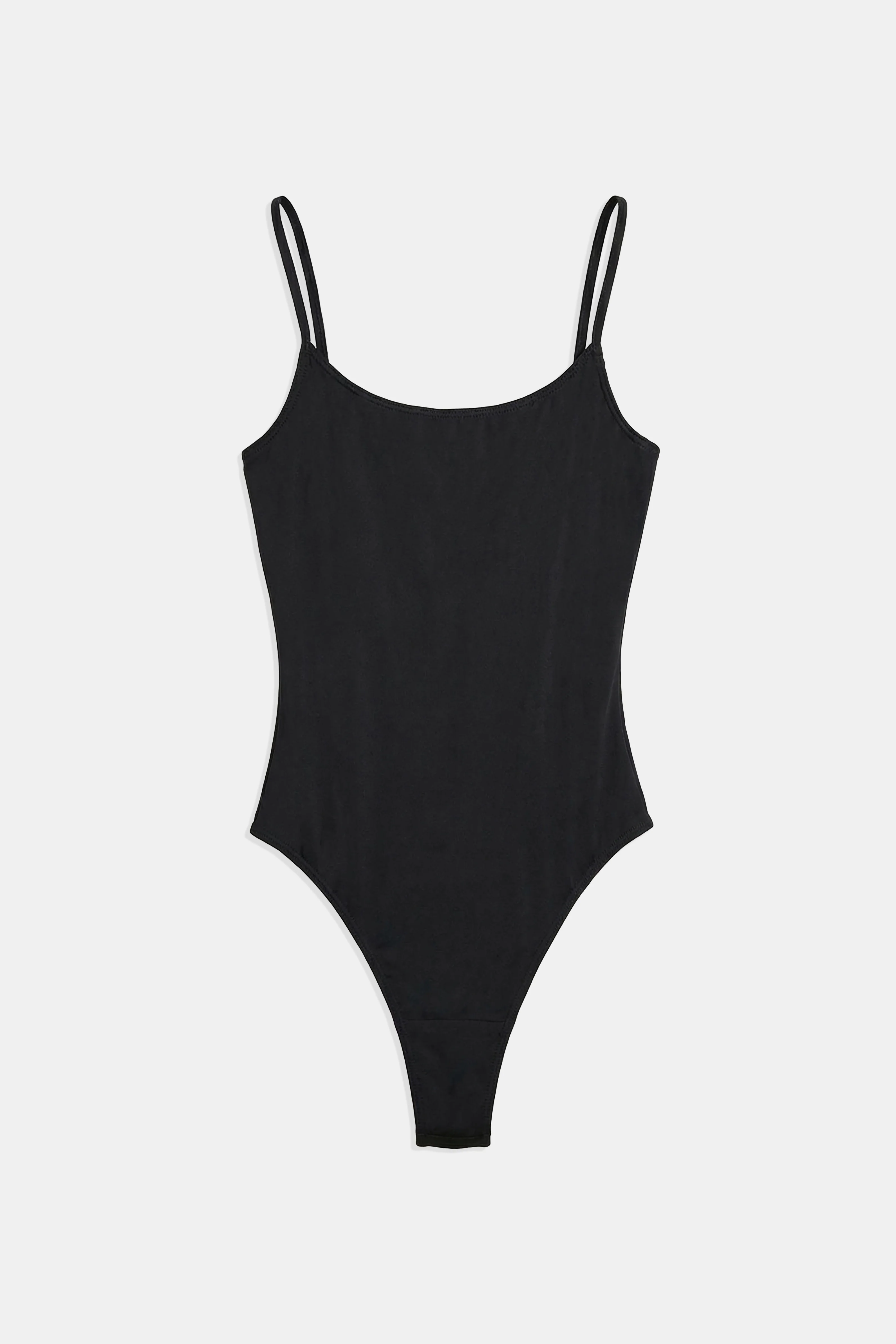 Semi Sheer Camisole Bodysuit - Black - Image 9