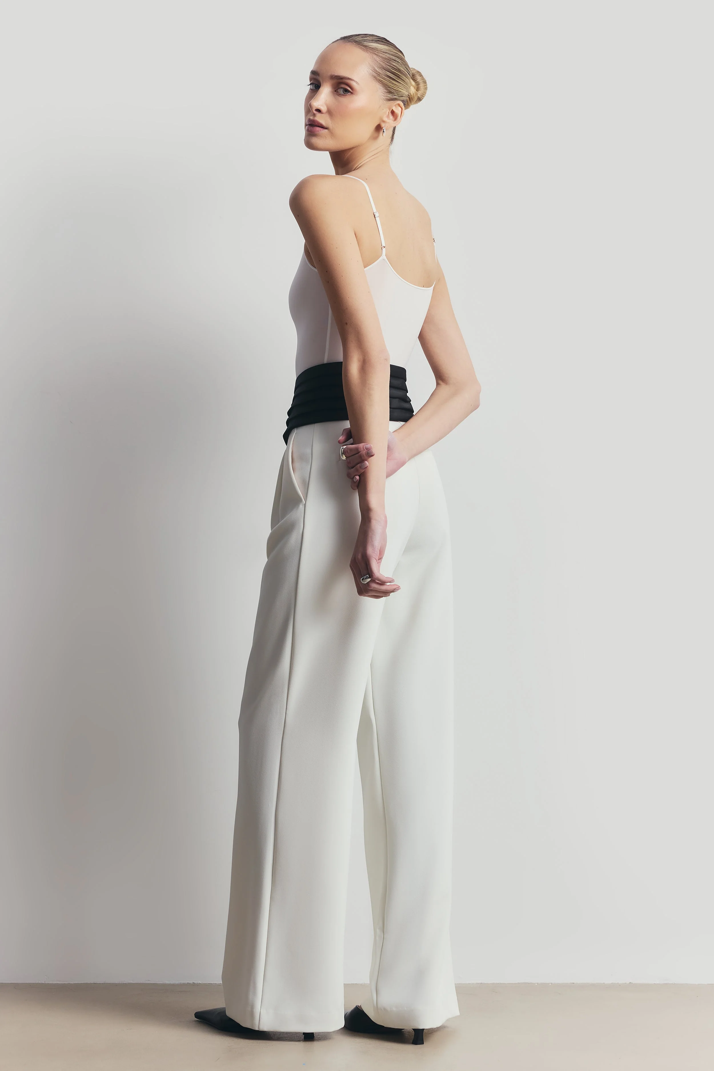 Semi Sheer Camisole Bodysuit - White - Image 4