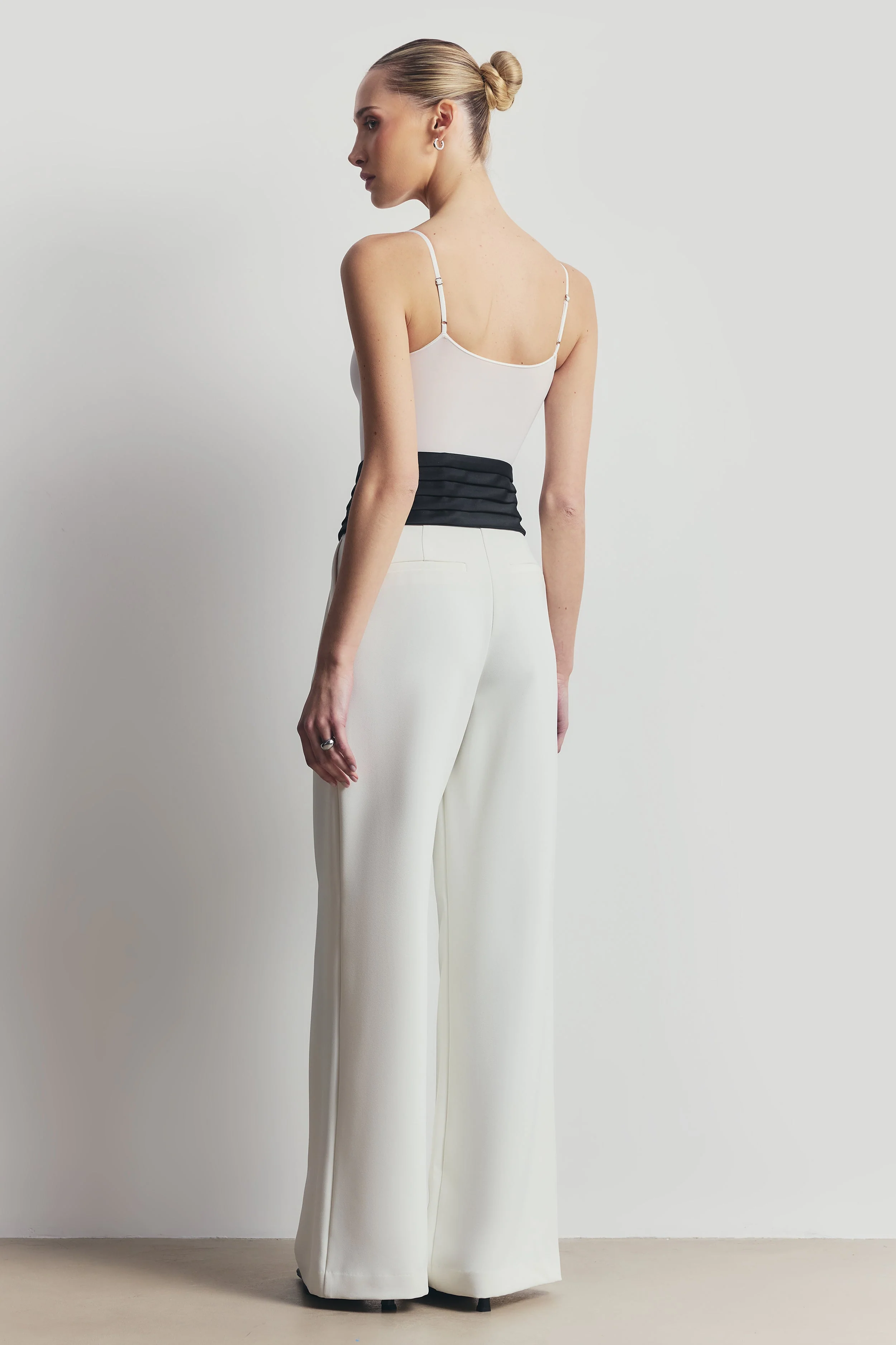 Semi Sheer Camisole Bodysuit - White - Image 7