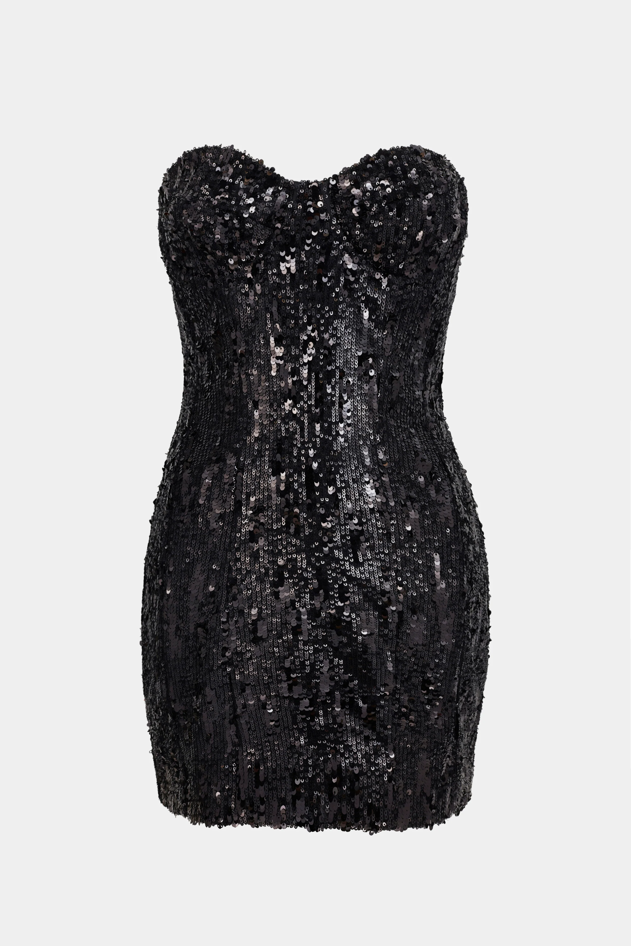 Sequin Column Corset Mini Dress - Black - Image 11