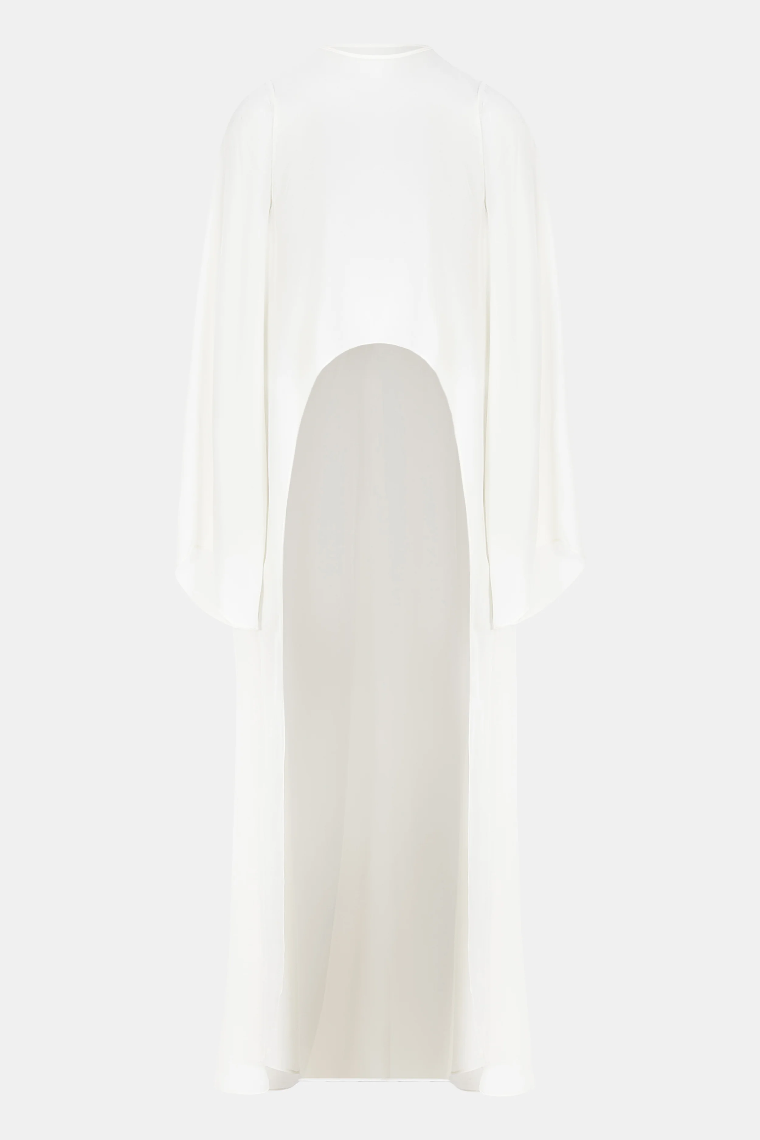 Sheer Chiffon Cape Blouse - Cream - Image 9