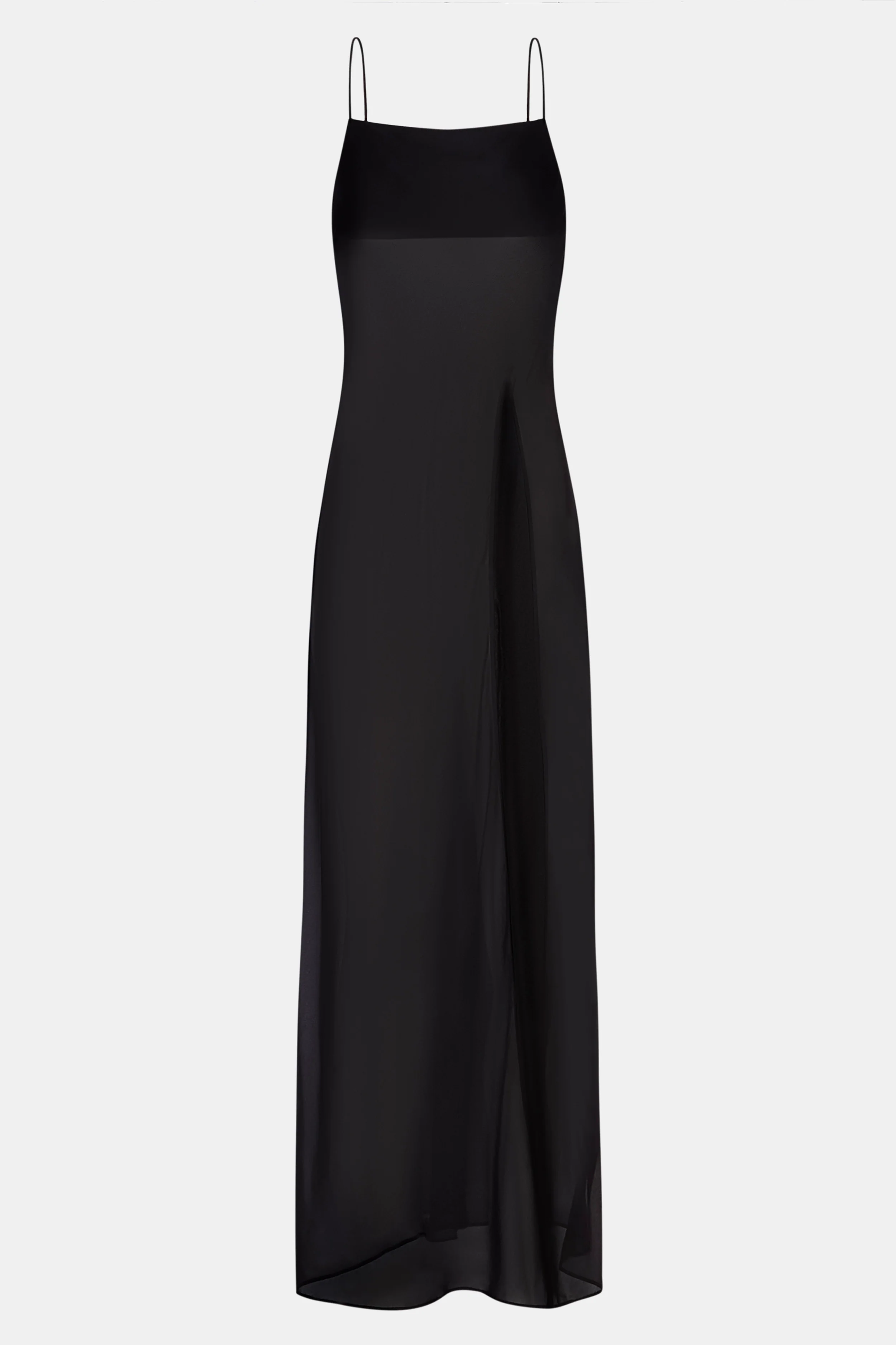 Sheer Chiffon Longline Camisole - Black - Image 8