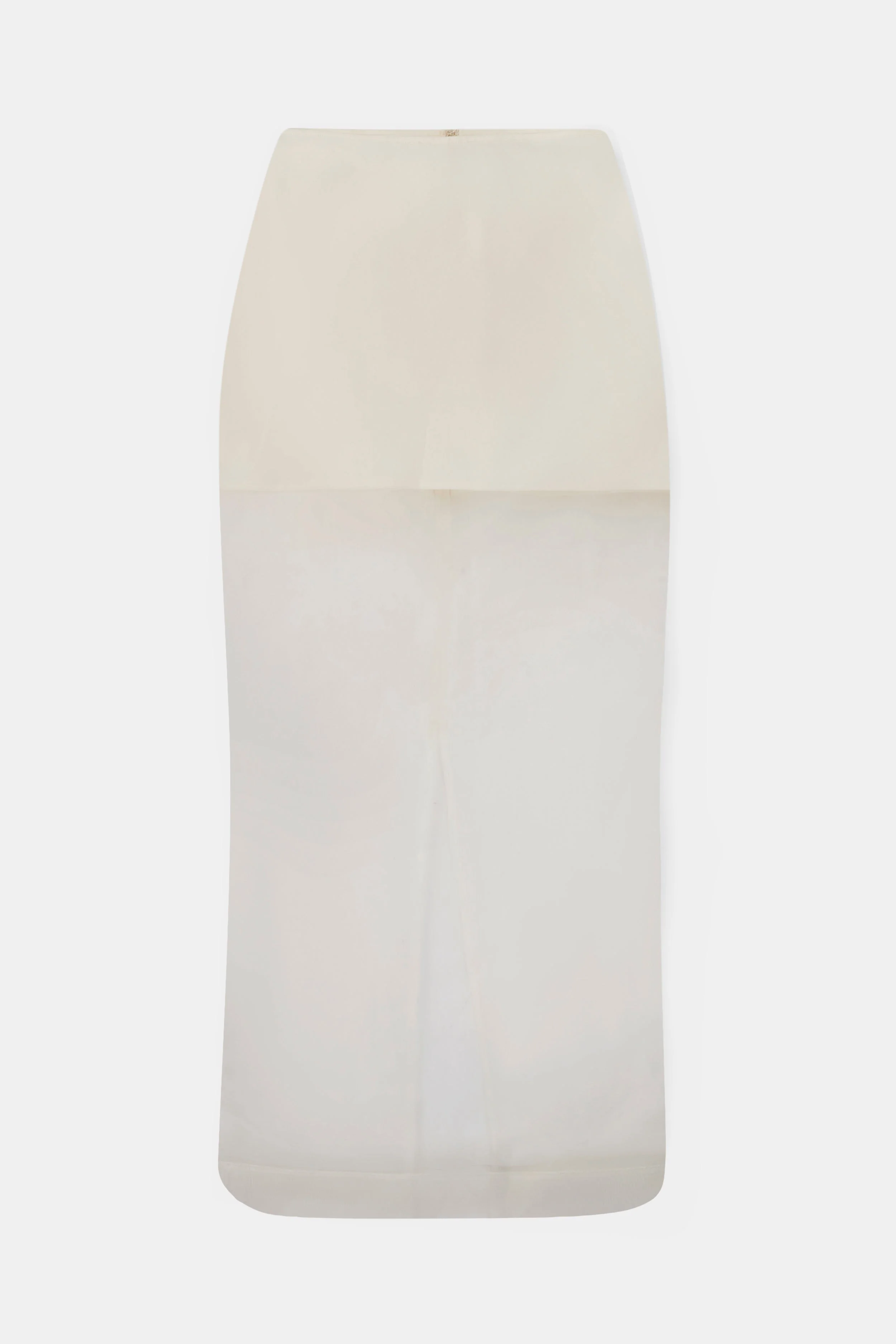 Sheer Organza Column Midi Skirt - Cream - Image 7