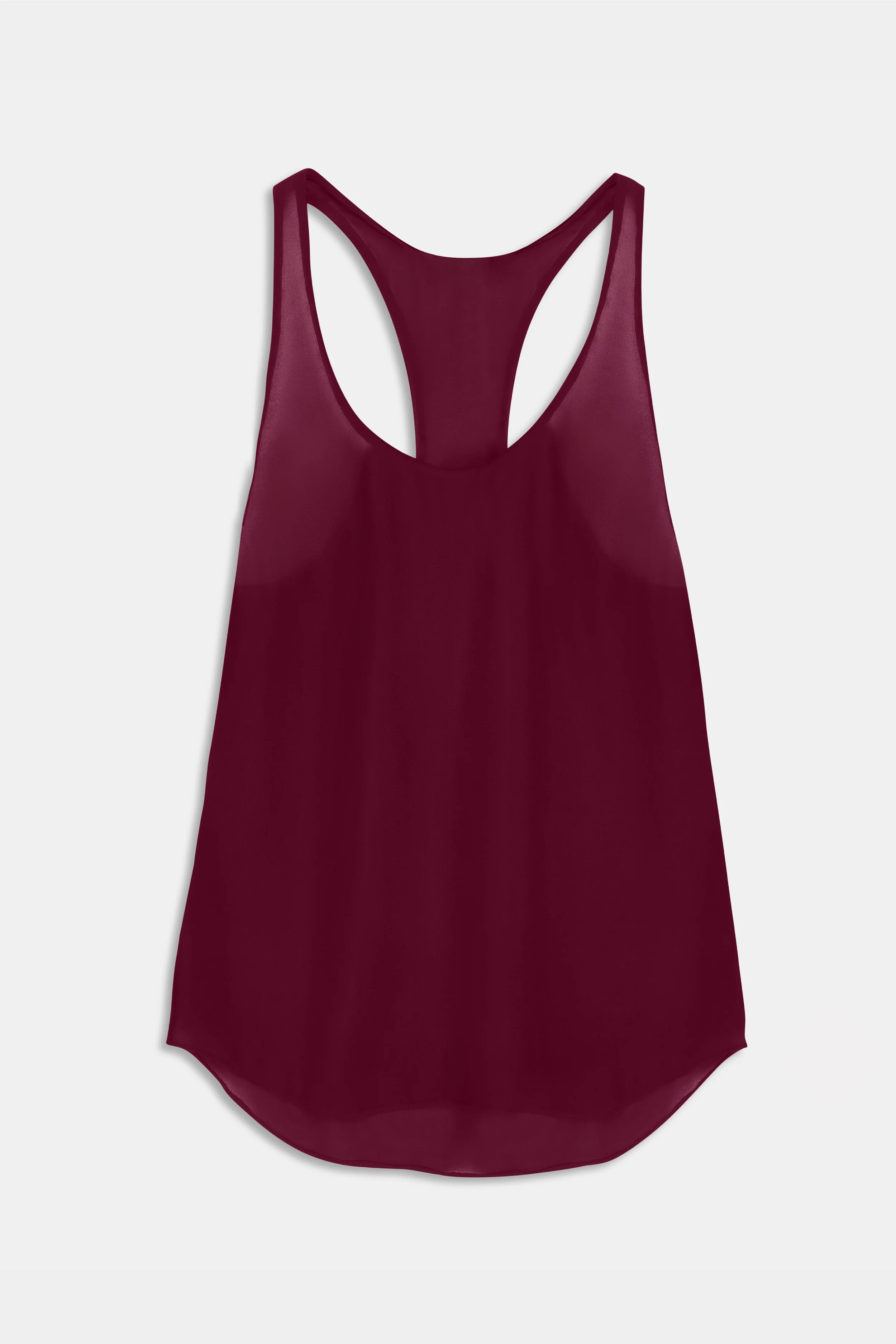 Sheer Plunge U Neck Tank Top - Mulberry - Image 10