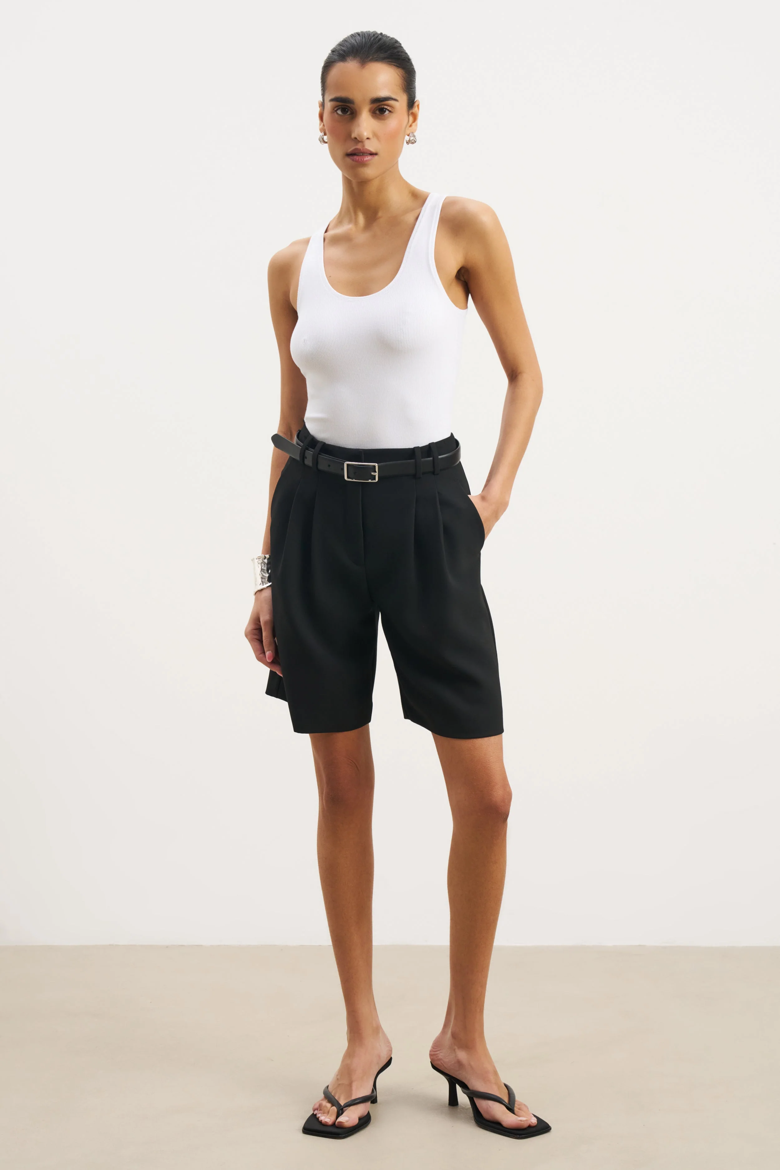 Soft Ribbed Tank Top - White - Image 3