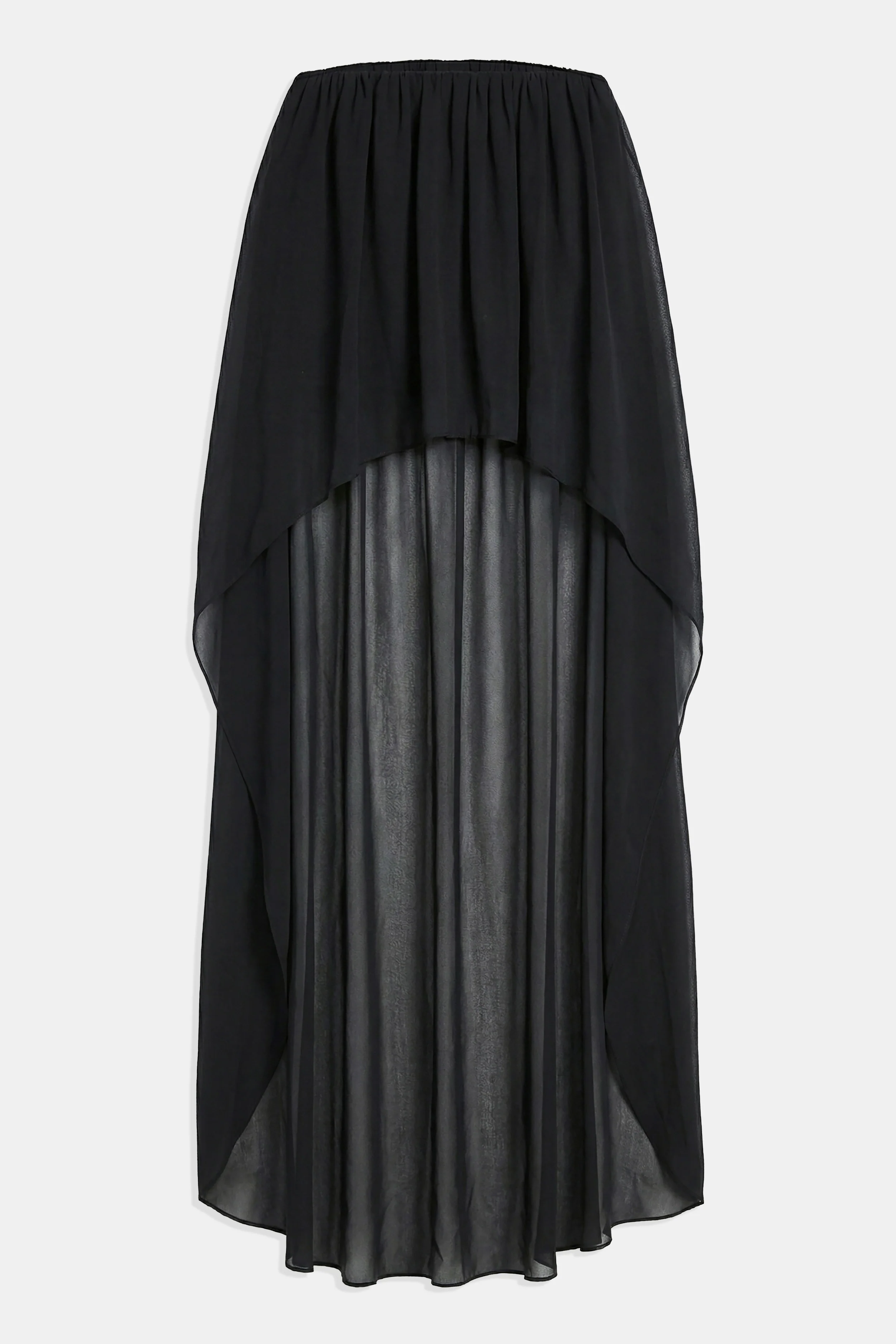 Strapless Chiffon Layered Corset Top - Black - Image 9