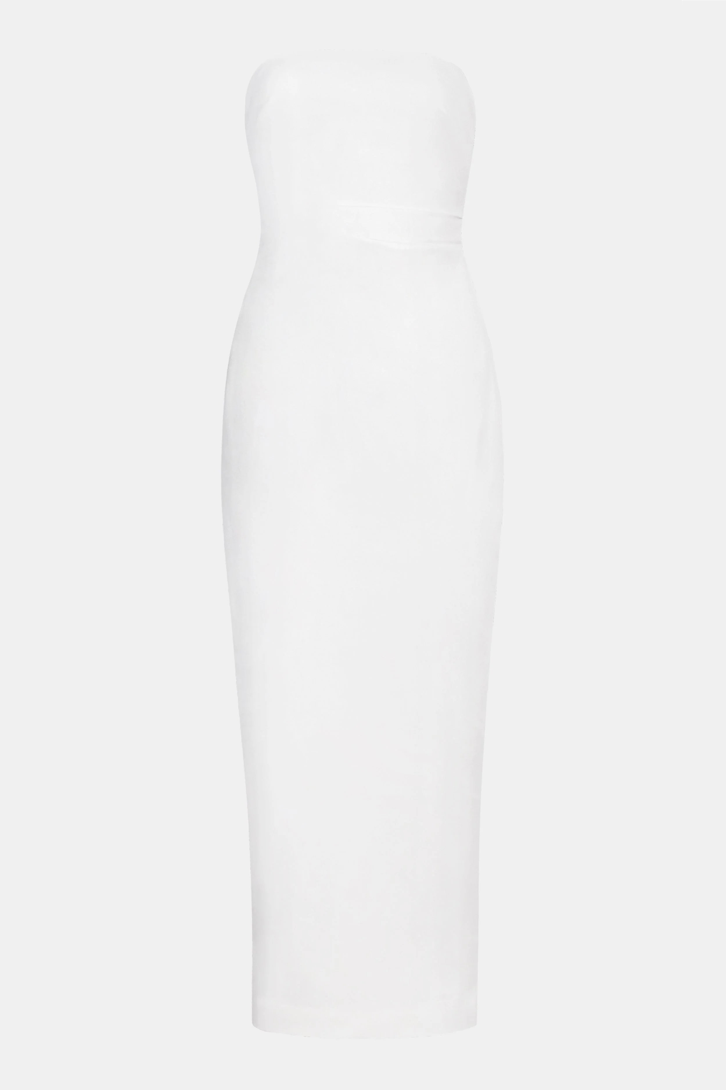 Strapless Ruched Midaxi Dress - White - Image 9