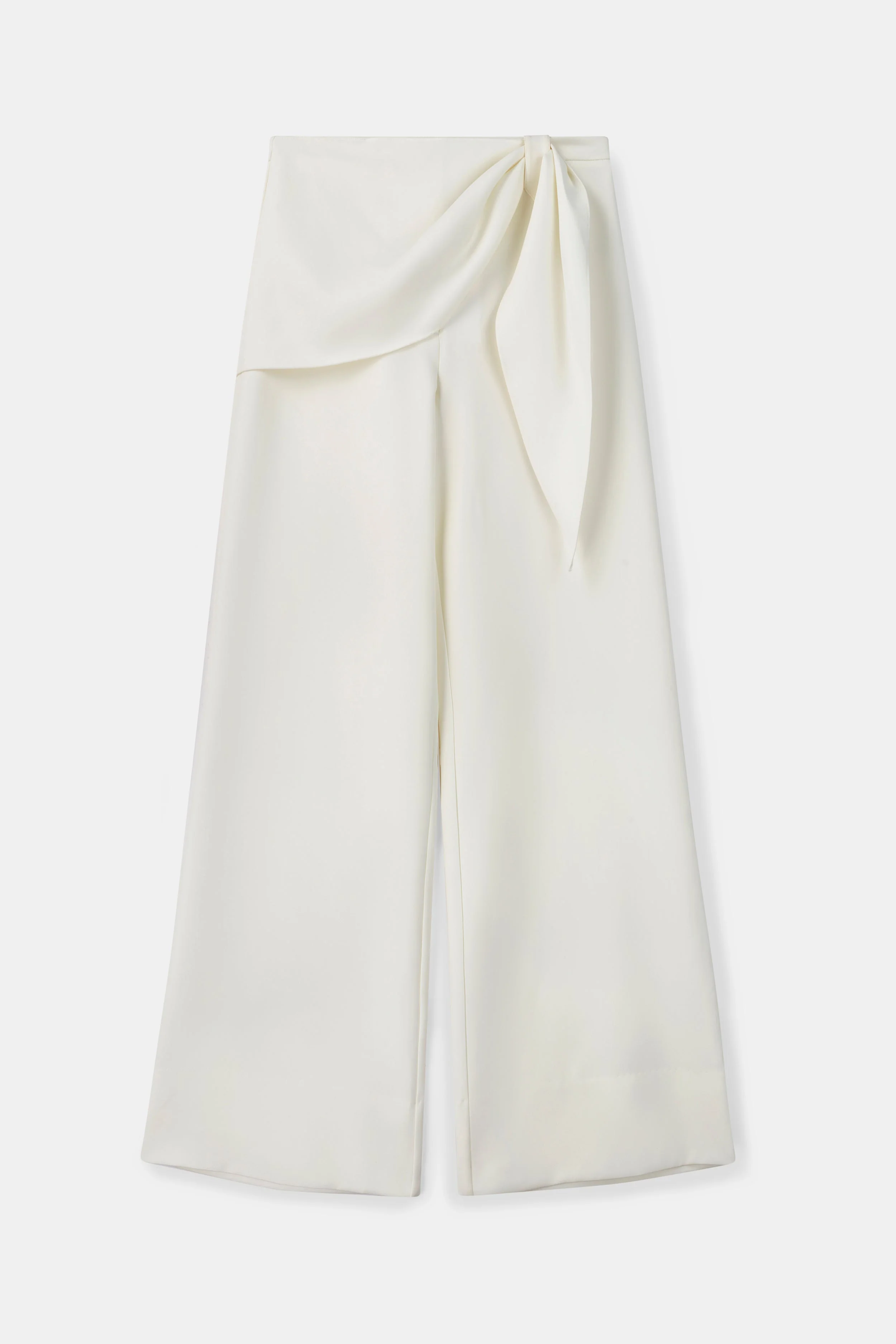 Tailored Draped Belt Trousers - White - Image 6