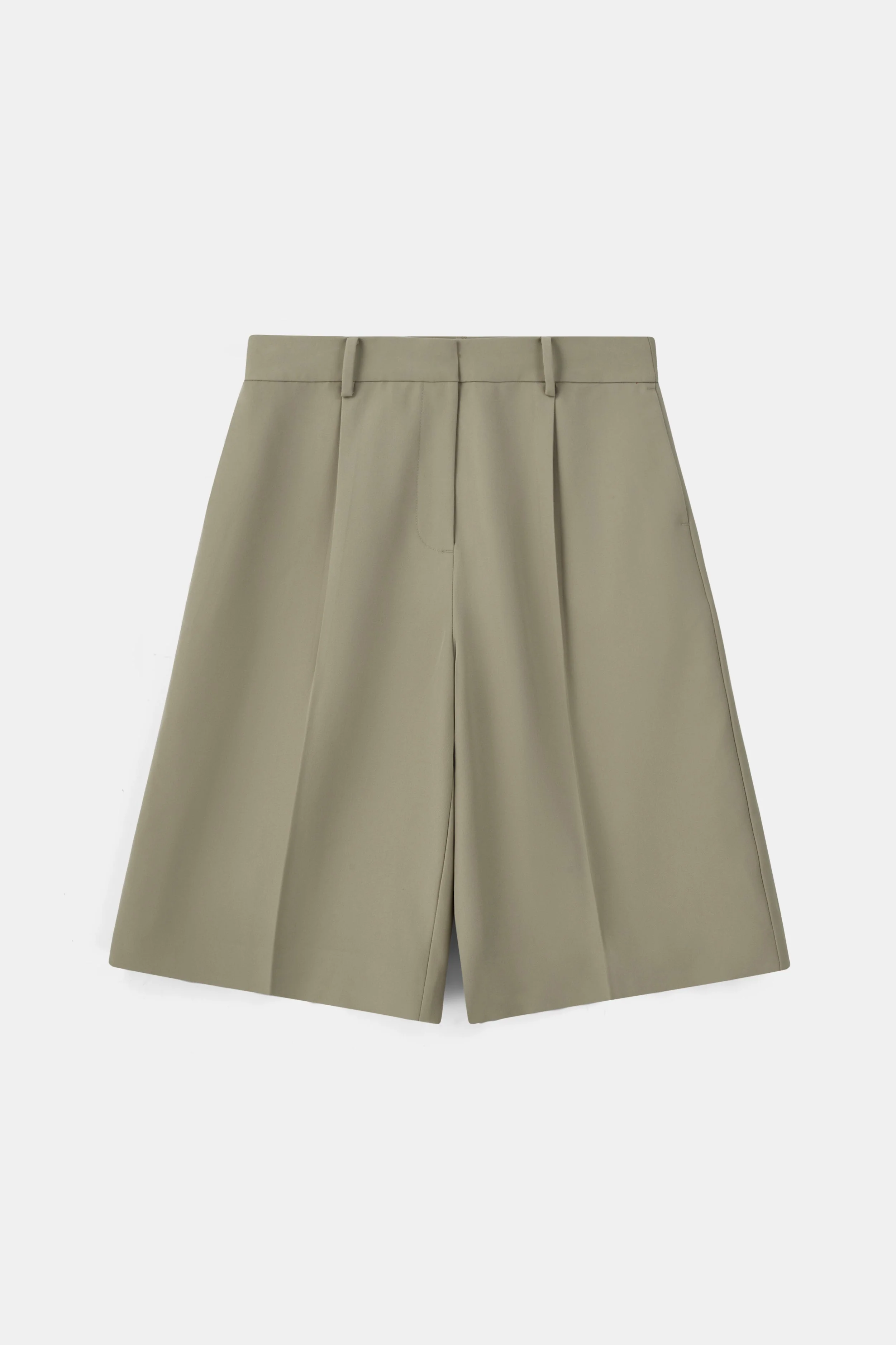 Tailored Dropped Waist Longline Shorts - Antique Sage - Image 9