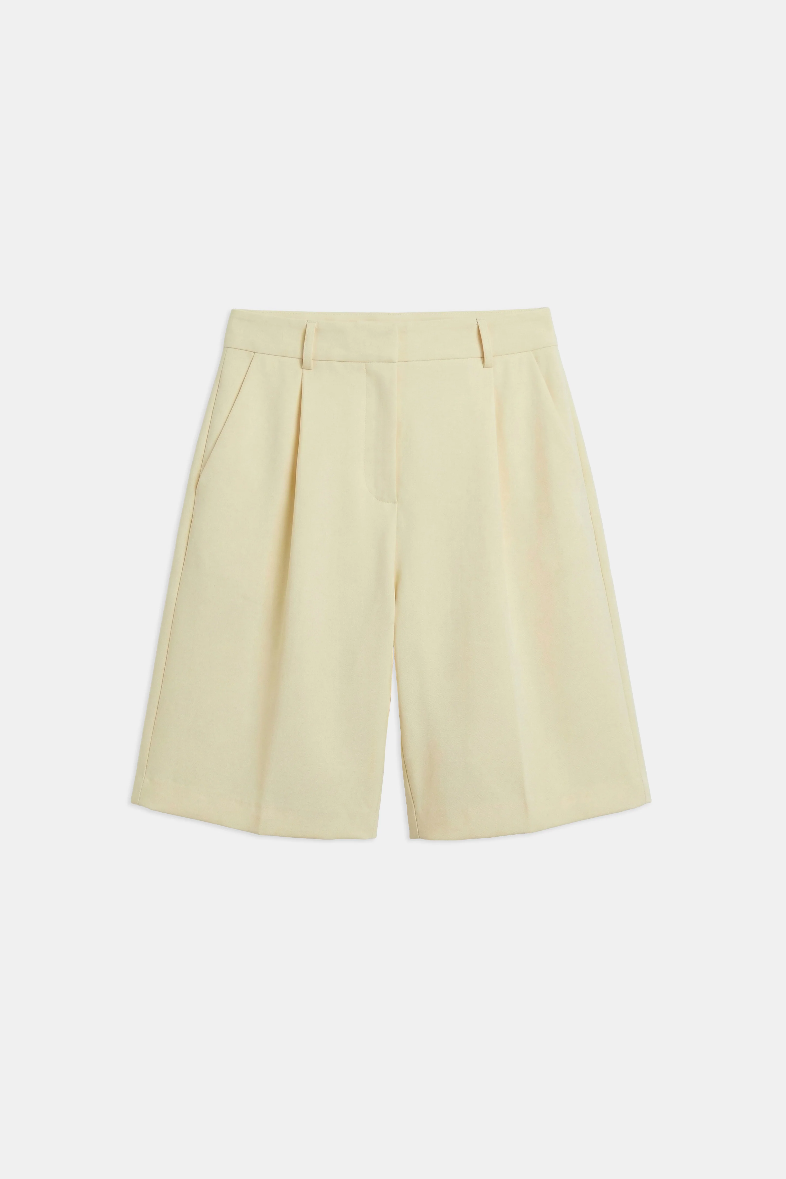 Tailored Dropped Waist Longline Shorts - Buttermilk - Image 9